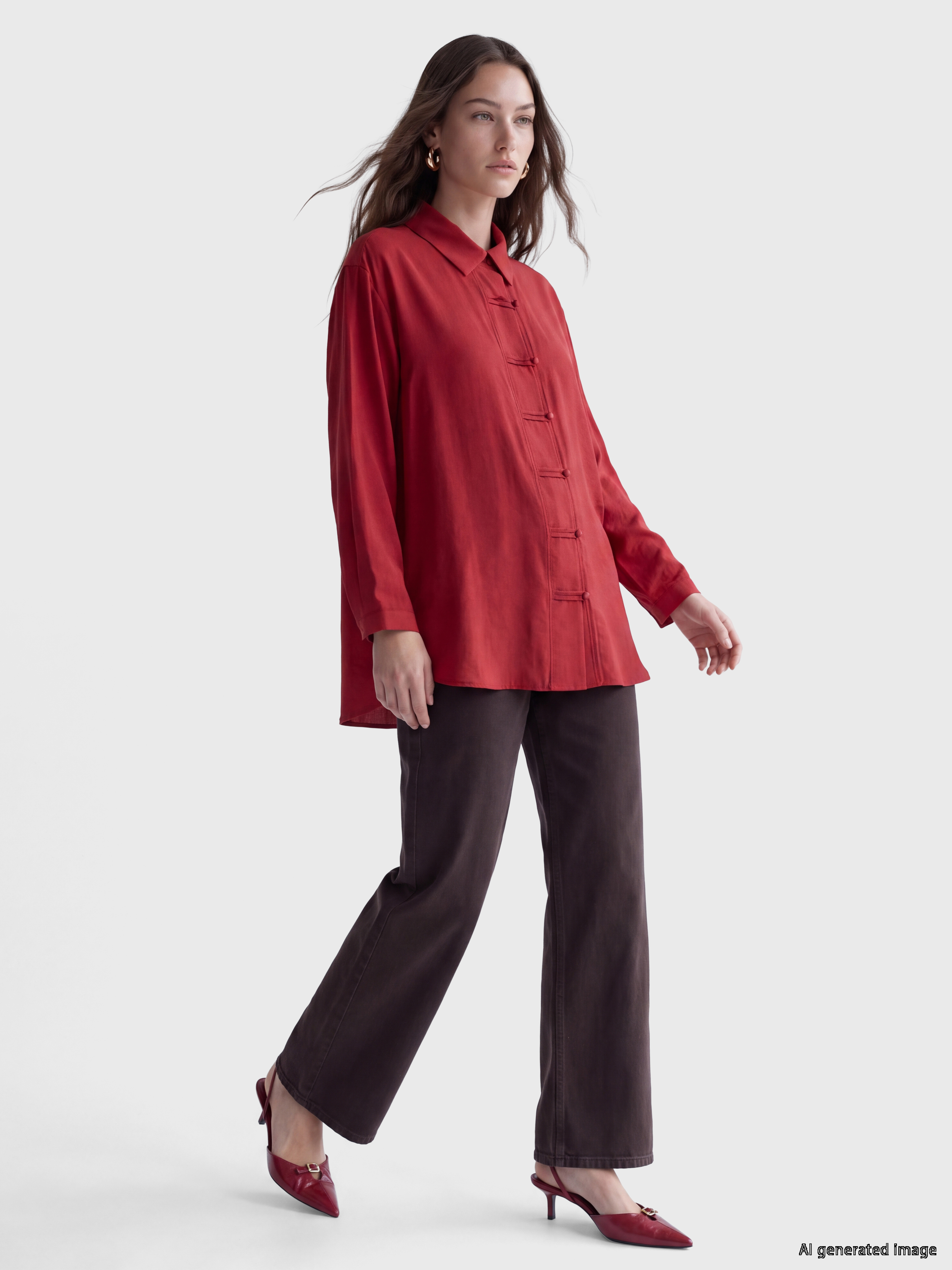LCW Modest Modal Karışımlı Kadın Gömlek Tunik görsel 2