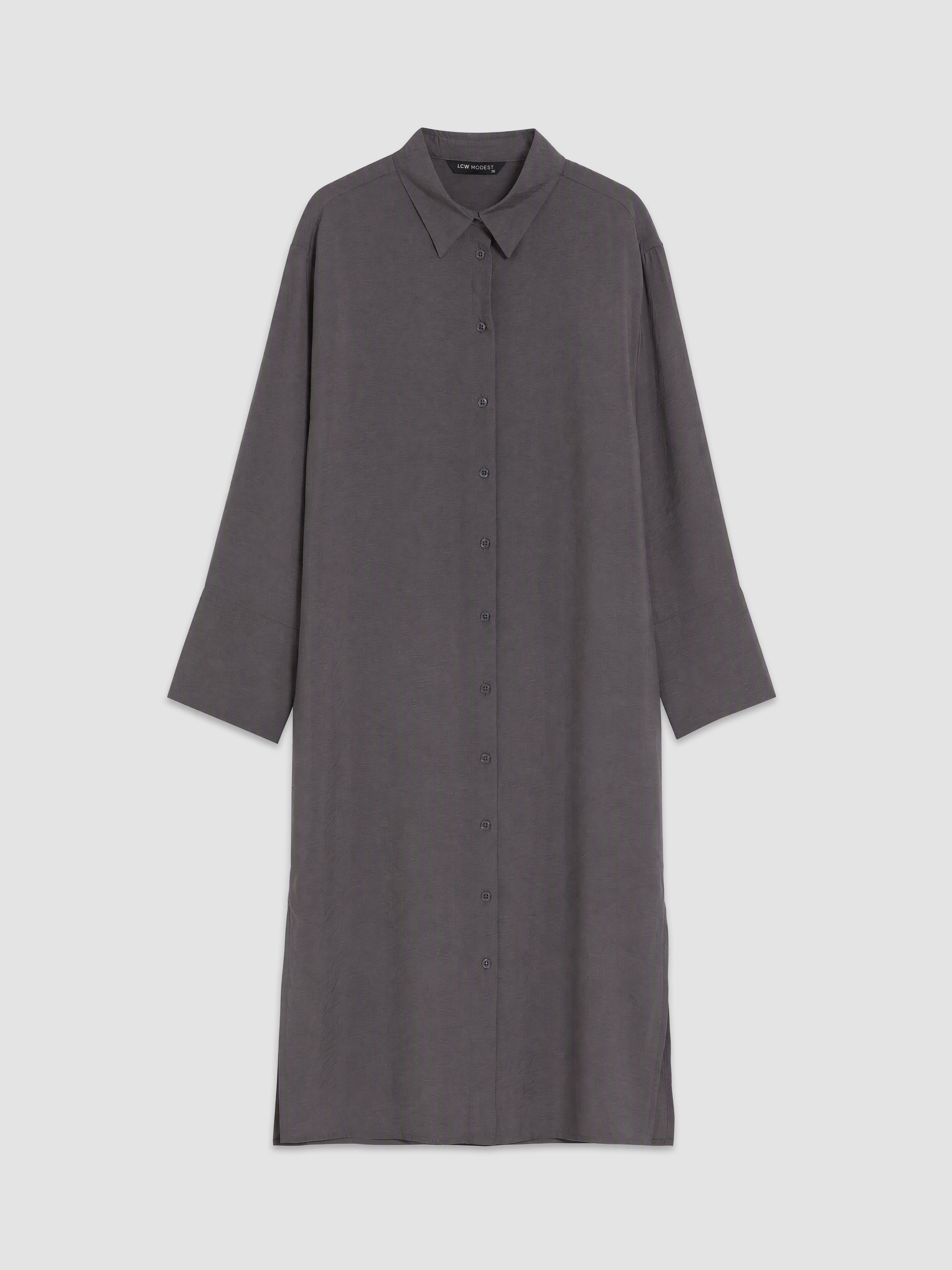 LCW Modest Modal Karışımlı Oversize Kadın Gömlek Tunik görsel 5