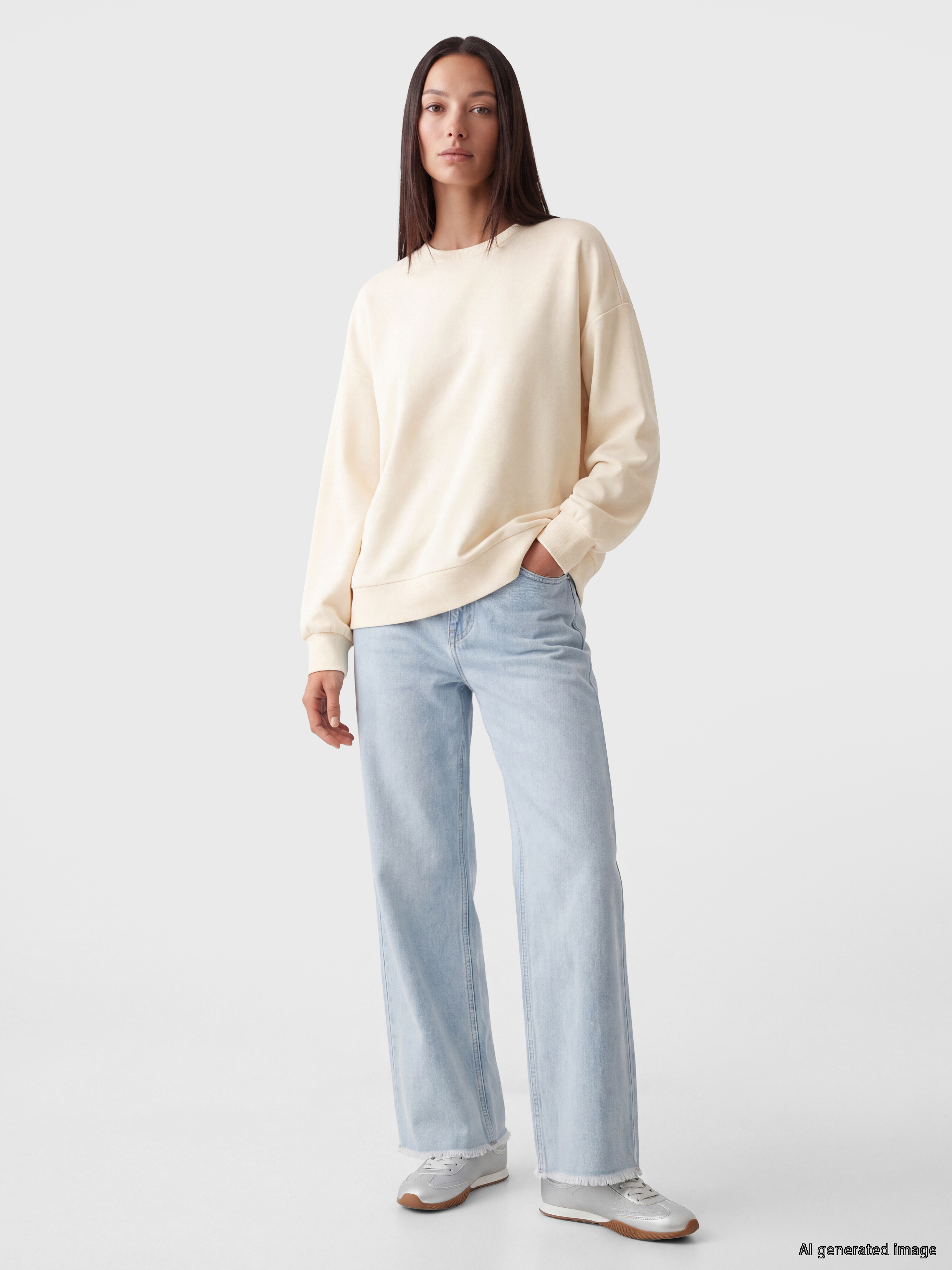 LC WAIKIKI Oversize Soft Touch Kadın Sweatshirt görsel 2