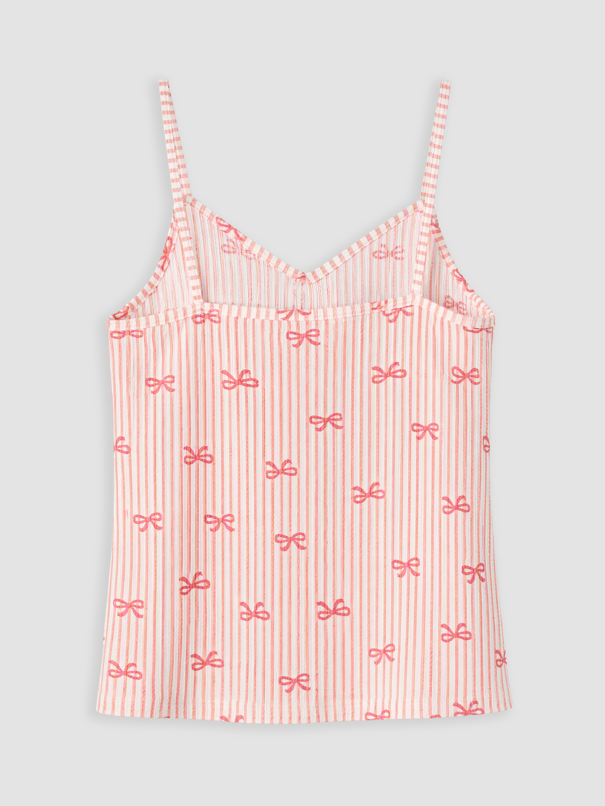 LCW DREAM Fiyonk Desenli İp Askılı Kadın Şortlu Pijama Takımı görsel 8