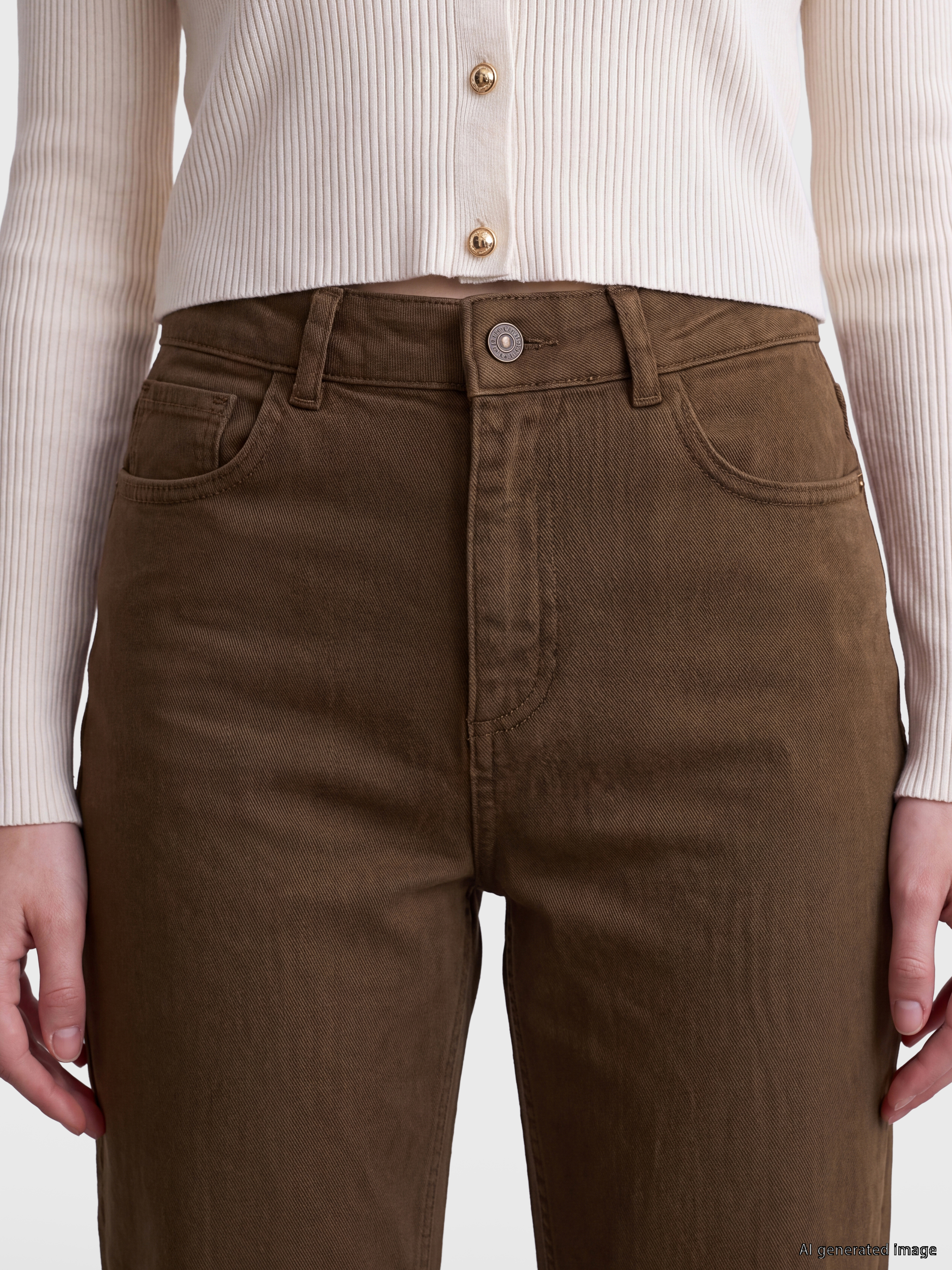 LC WAIKIKI Crop Flare Kadın Jean Pantolon görsel 3
