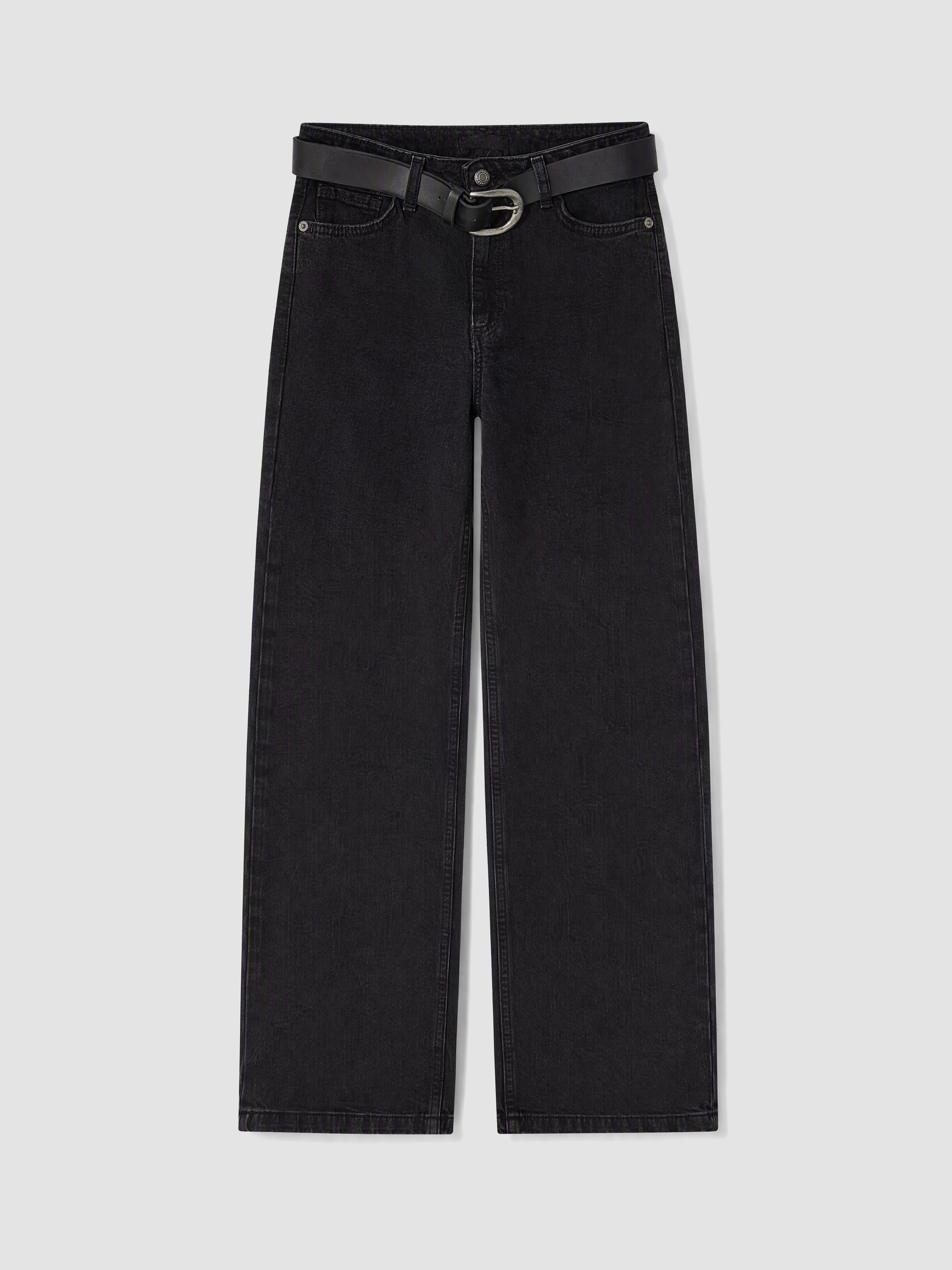 LCW Jeans Beli Kemerli Culotte Fit Kadın Jean Pantolon görsel 5