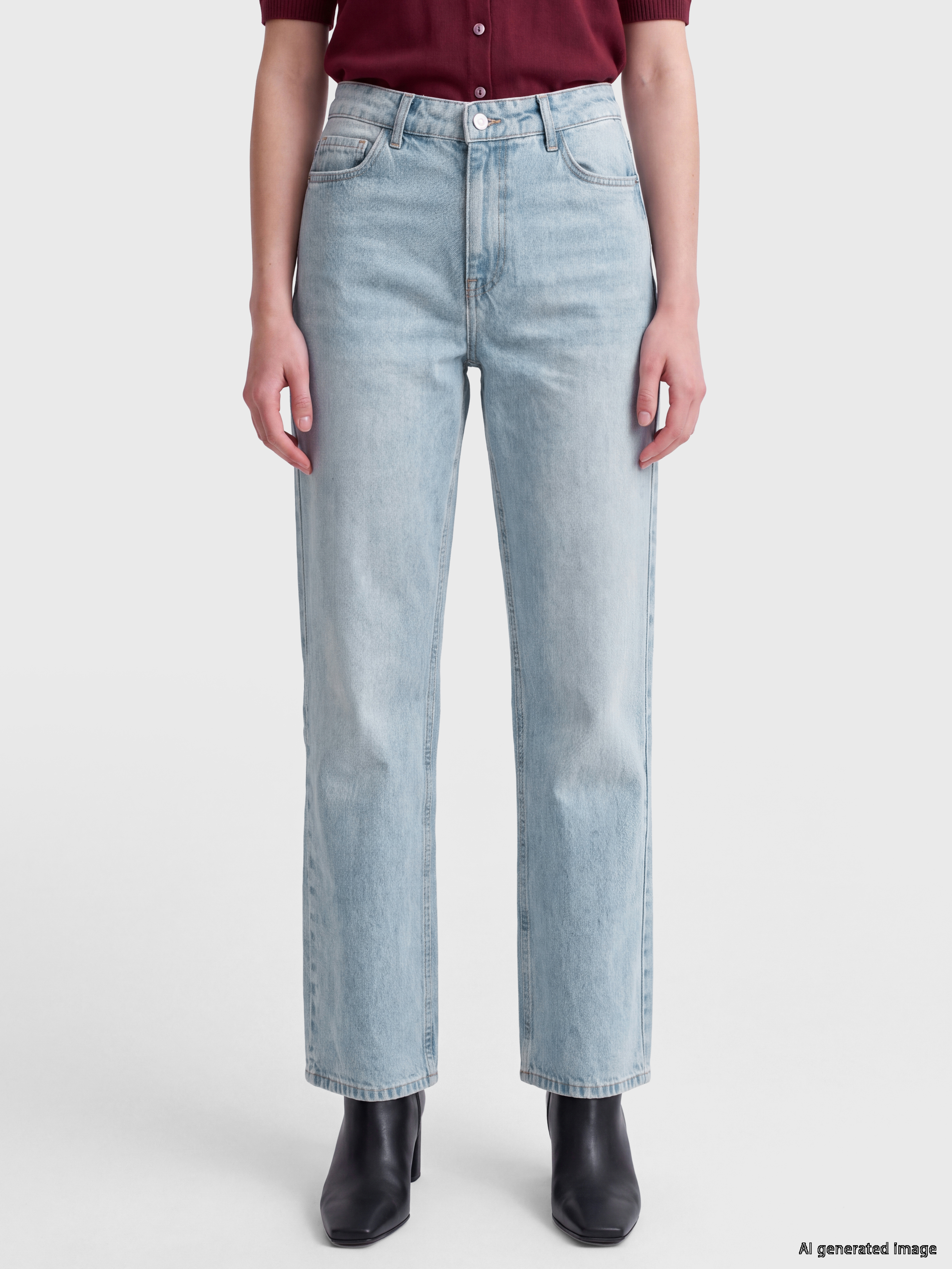 LCW Jeans Straight Fit Kadın Jean Pantolon görsel 2