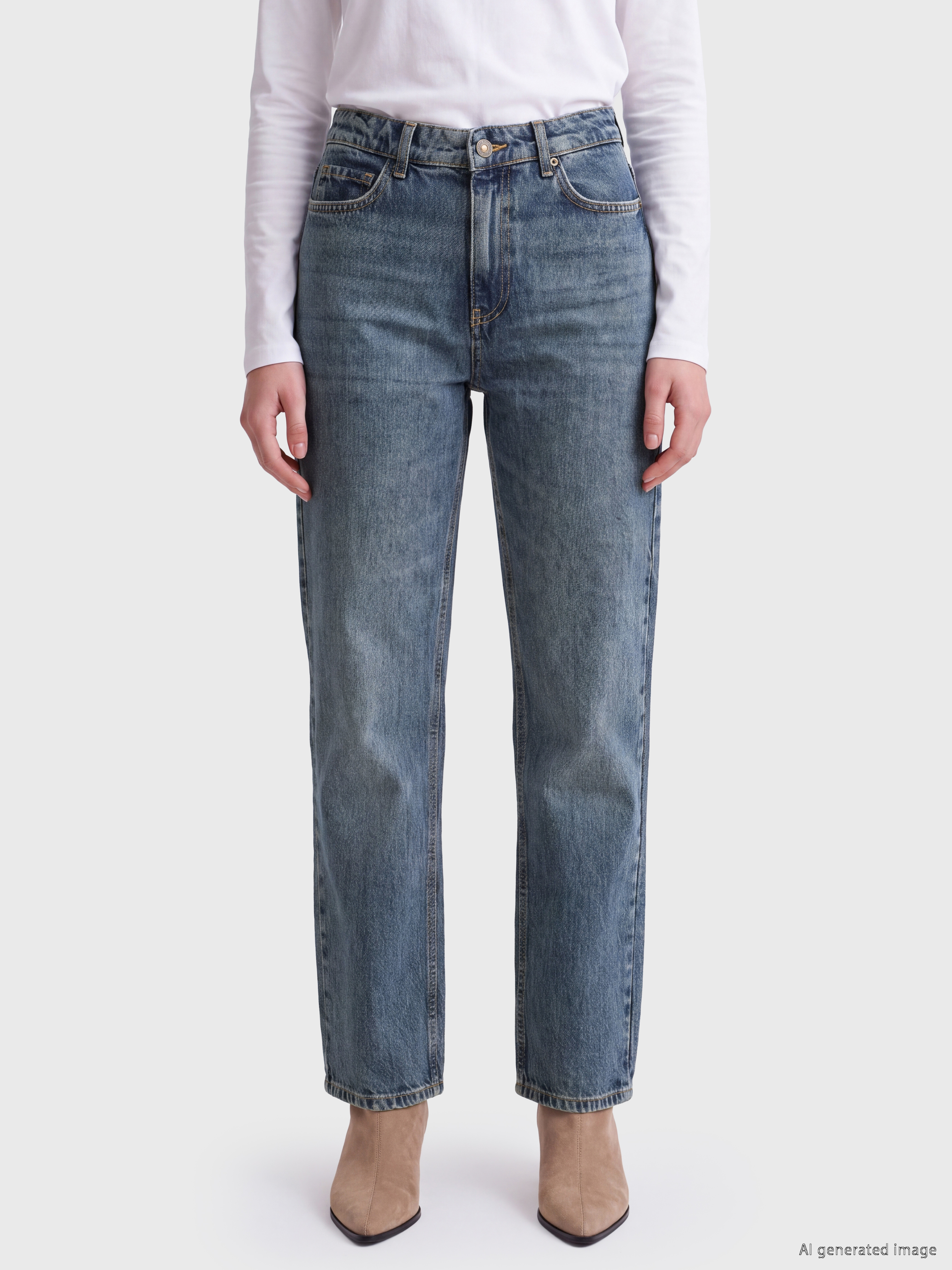 LCW Jeans Straight Fit Kadın Jean Pantolon görsel 2