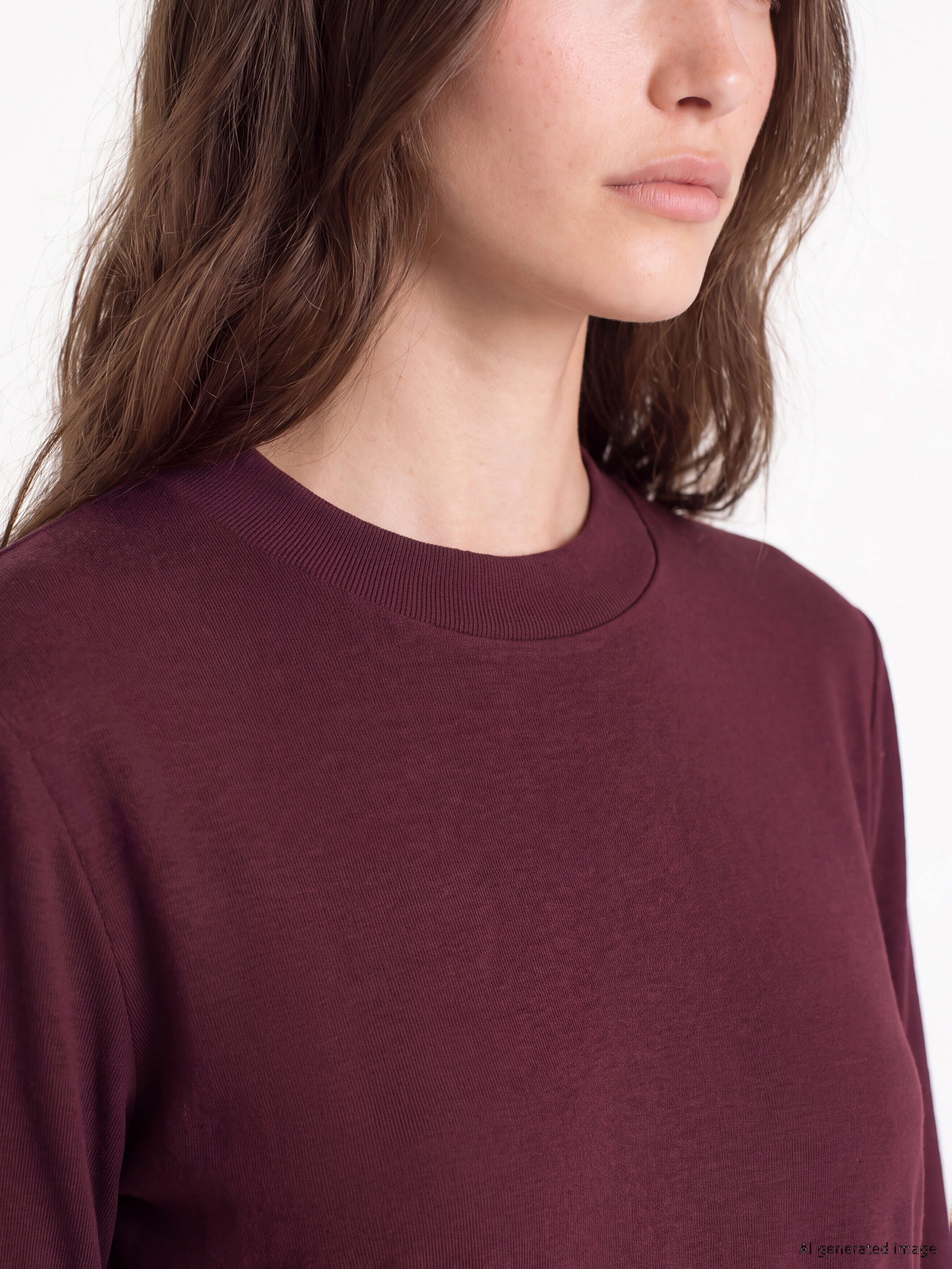 LCW Modest Bisiklet Yaka Kadın Sweatshirt Tunik görsel 3