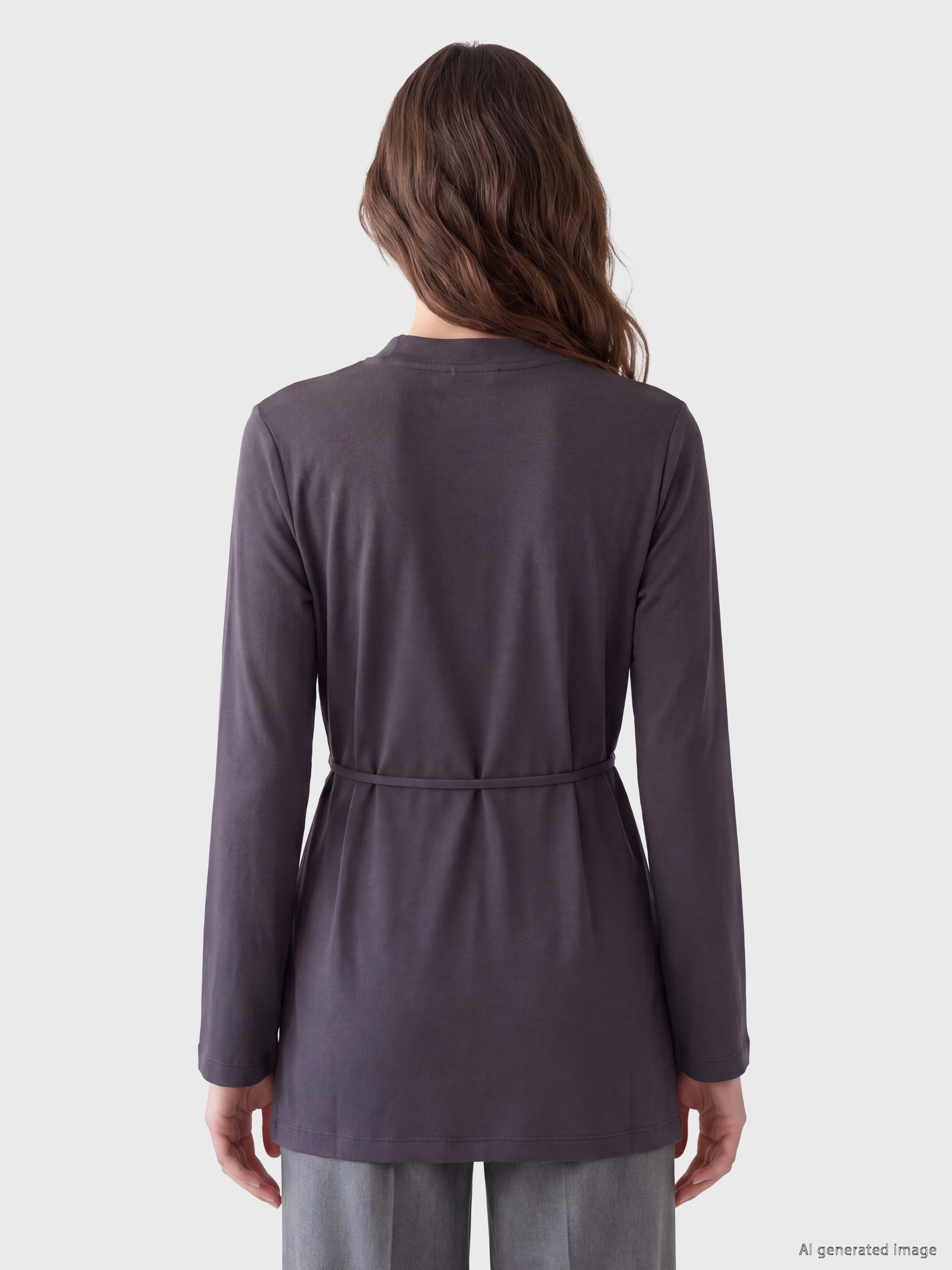 LCW Modest Bisiklet Yaka Kadın Sweatshirt Tunik görsel 4