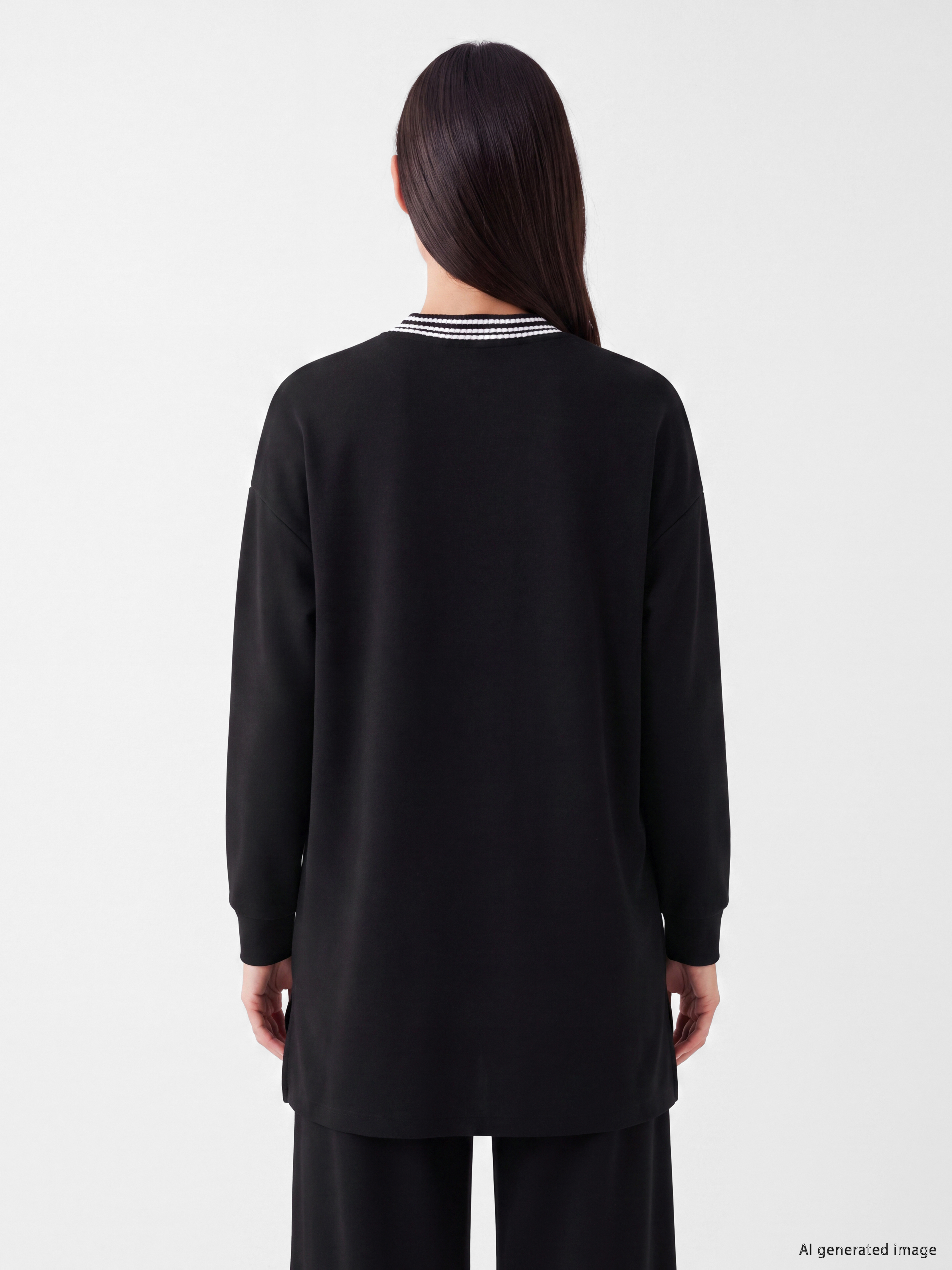 LCW EVERYDAY Oversize Soft Touch Kadın Sweatshirt Tunik görsel 4