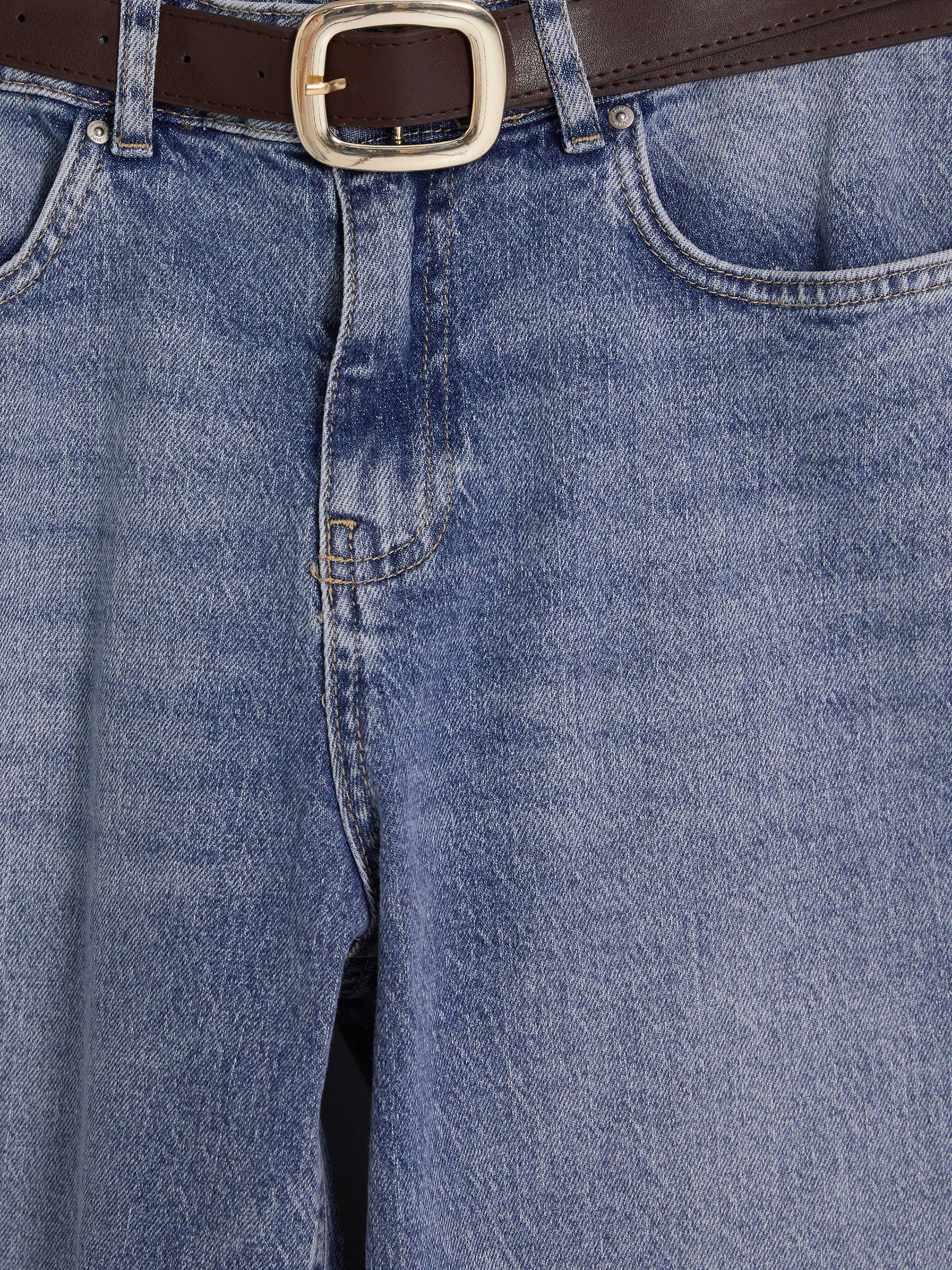 XSIDE Kemerli Wideleg Kadın Jean Pantolon görsel 6