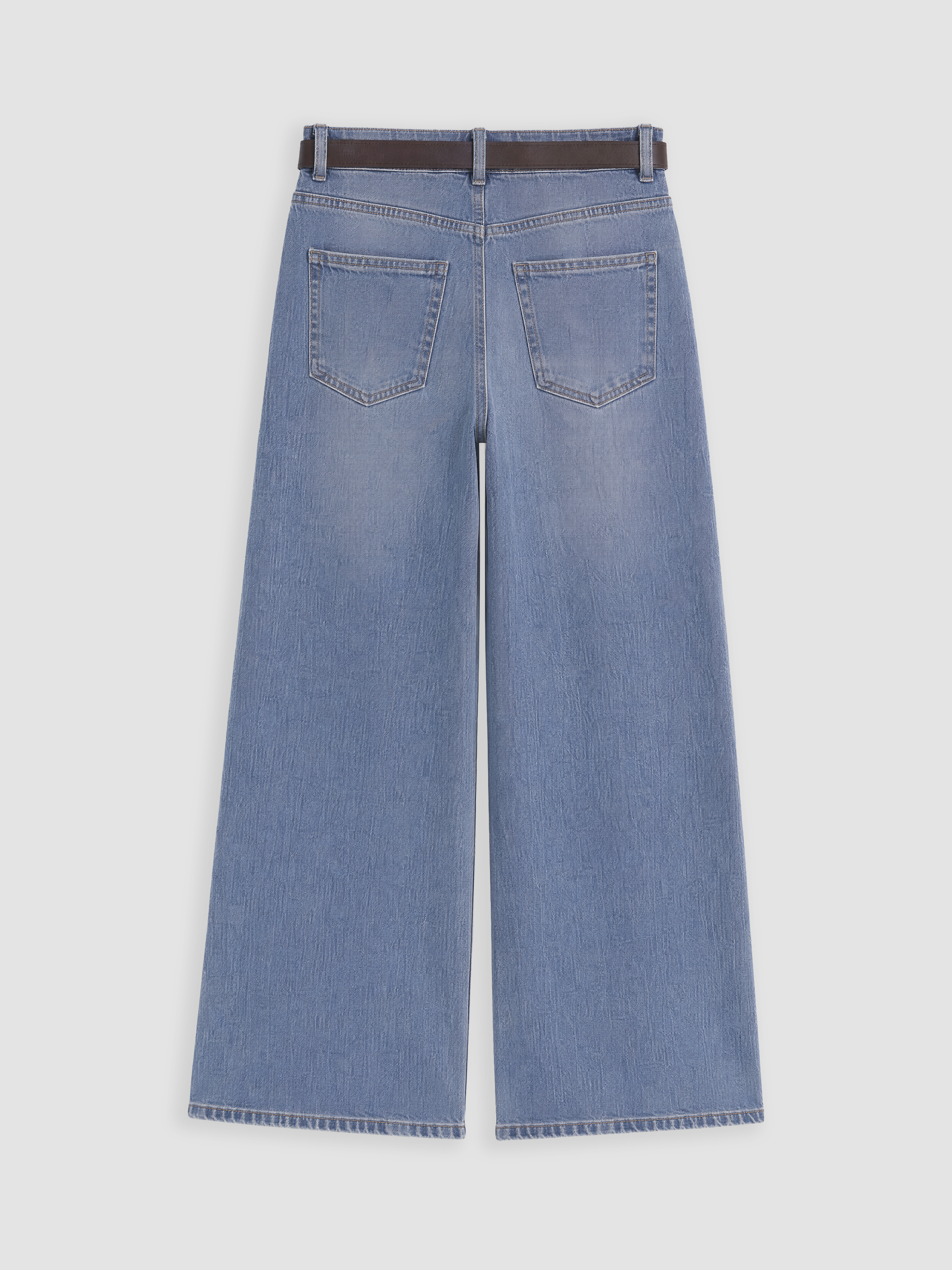 XSIDE Kemerli Wideleg Kadın Jean Pantolon görsel 7