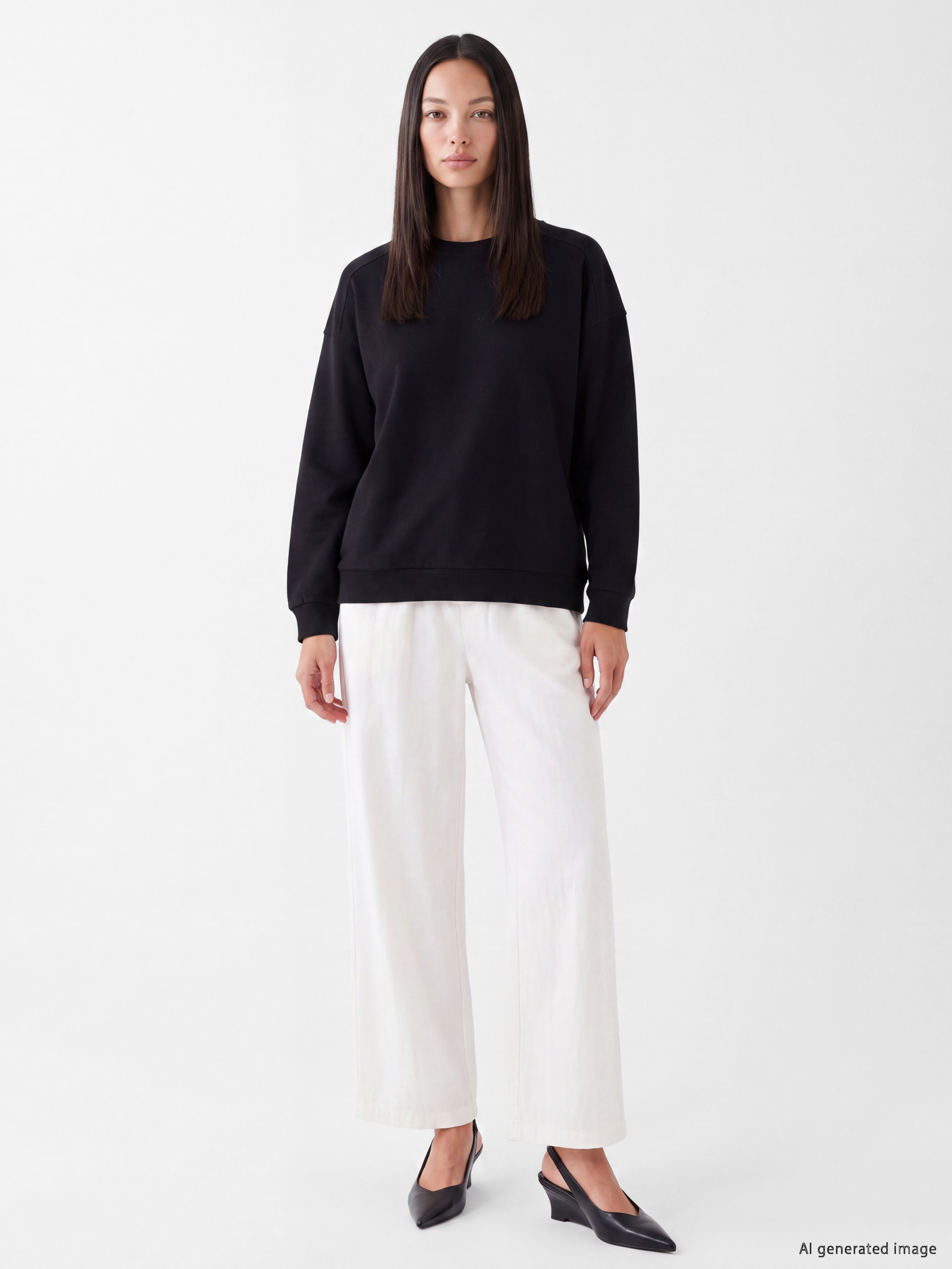 LCW EVERYDAY Oversize Kadın Kalın Sweatshirt görsel 2