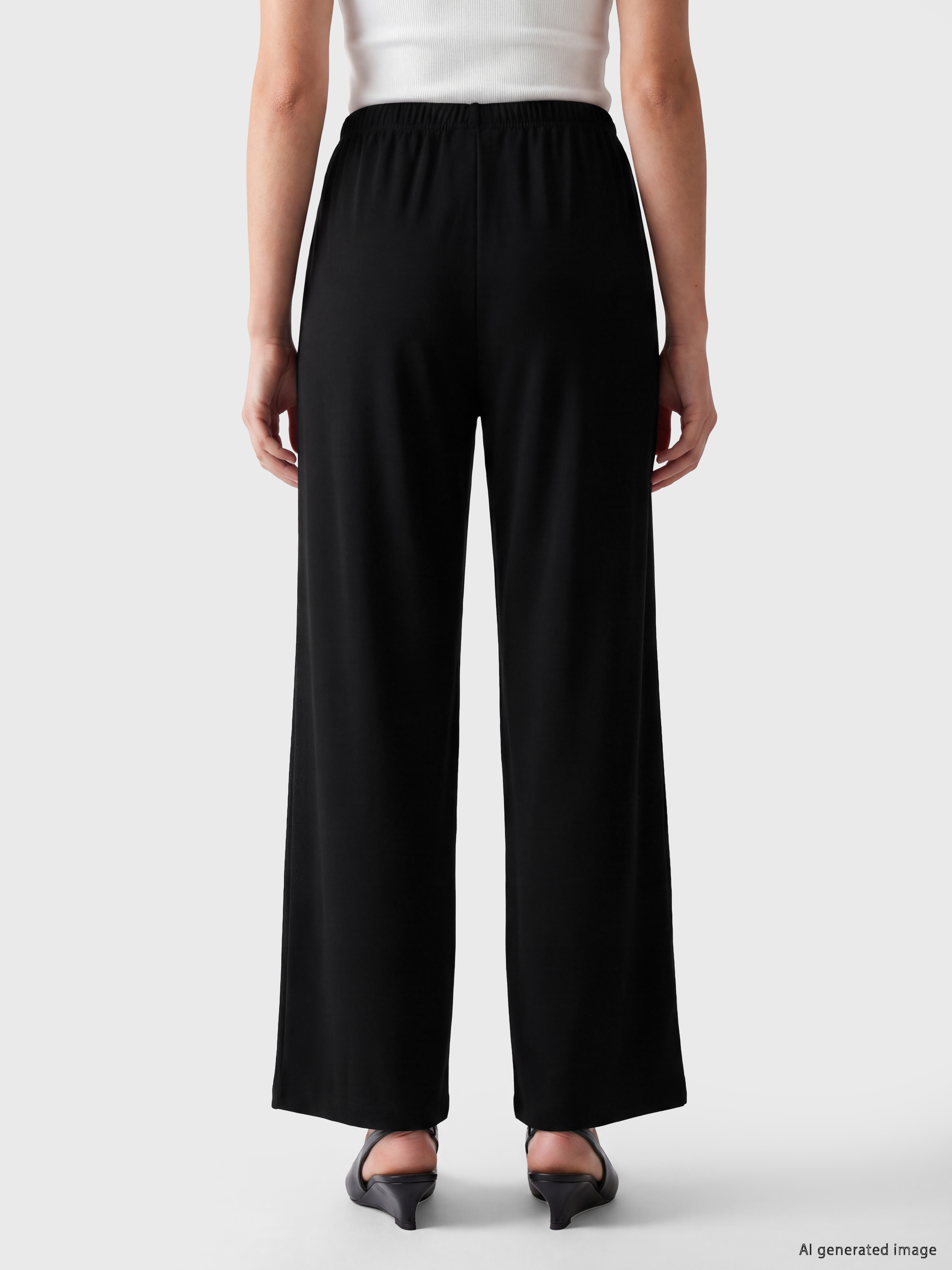 LCW Modest Beli Lastikli Geniş Paça Kadın Pantolon görsel 4