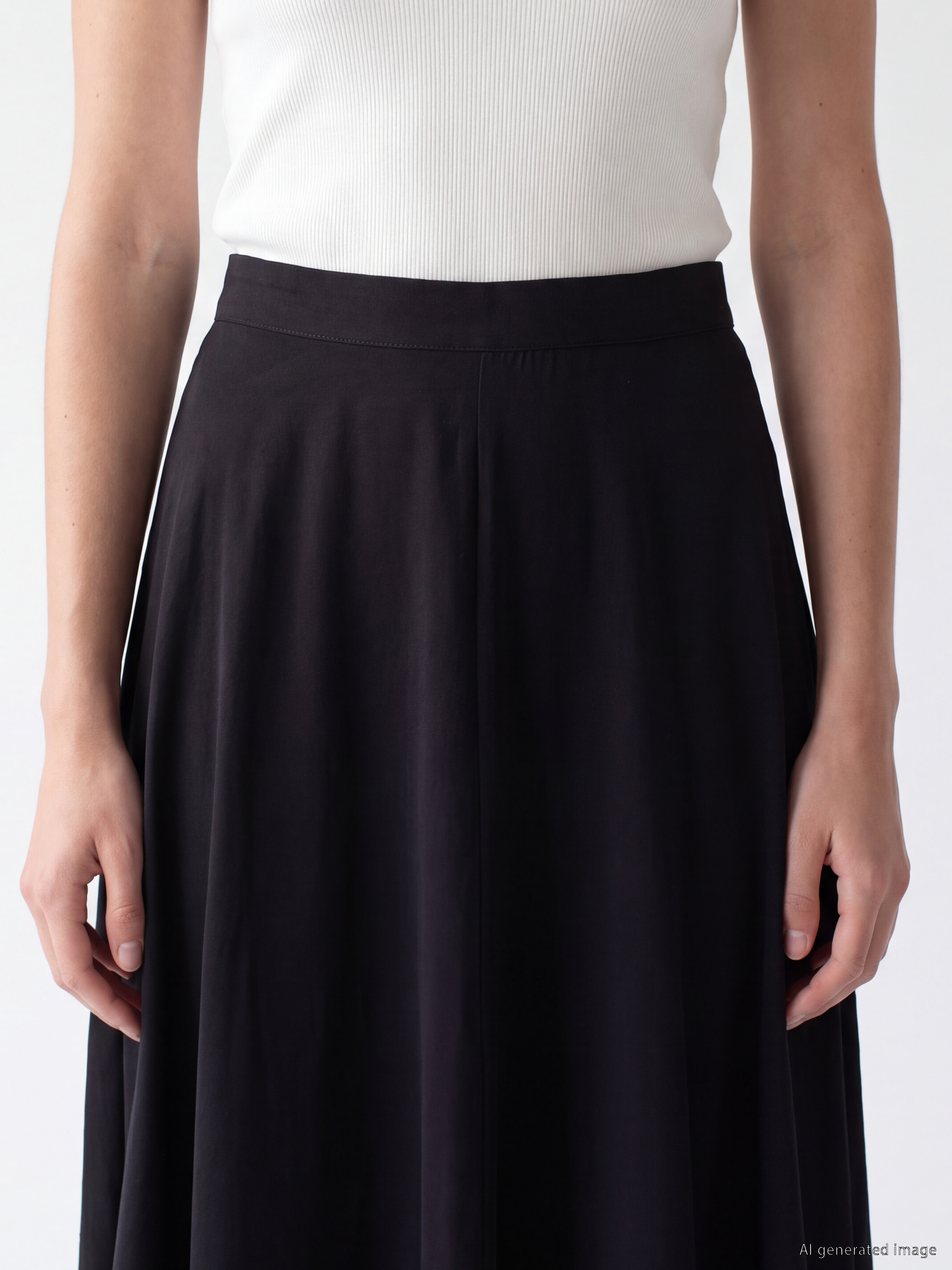 LCW Modest Beli Fermuarlı Modal Karışımlı Kloş Etek görsel 3