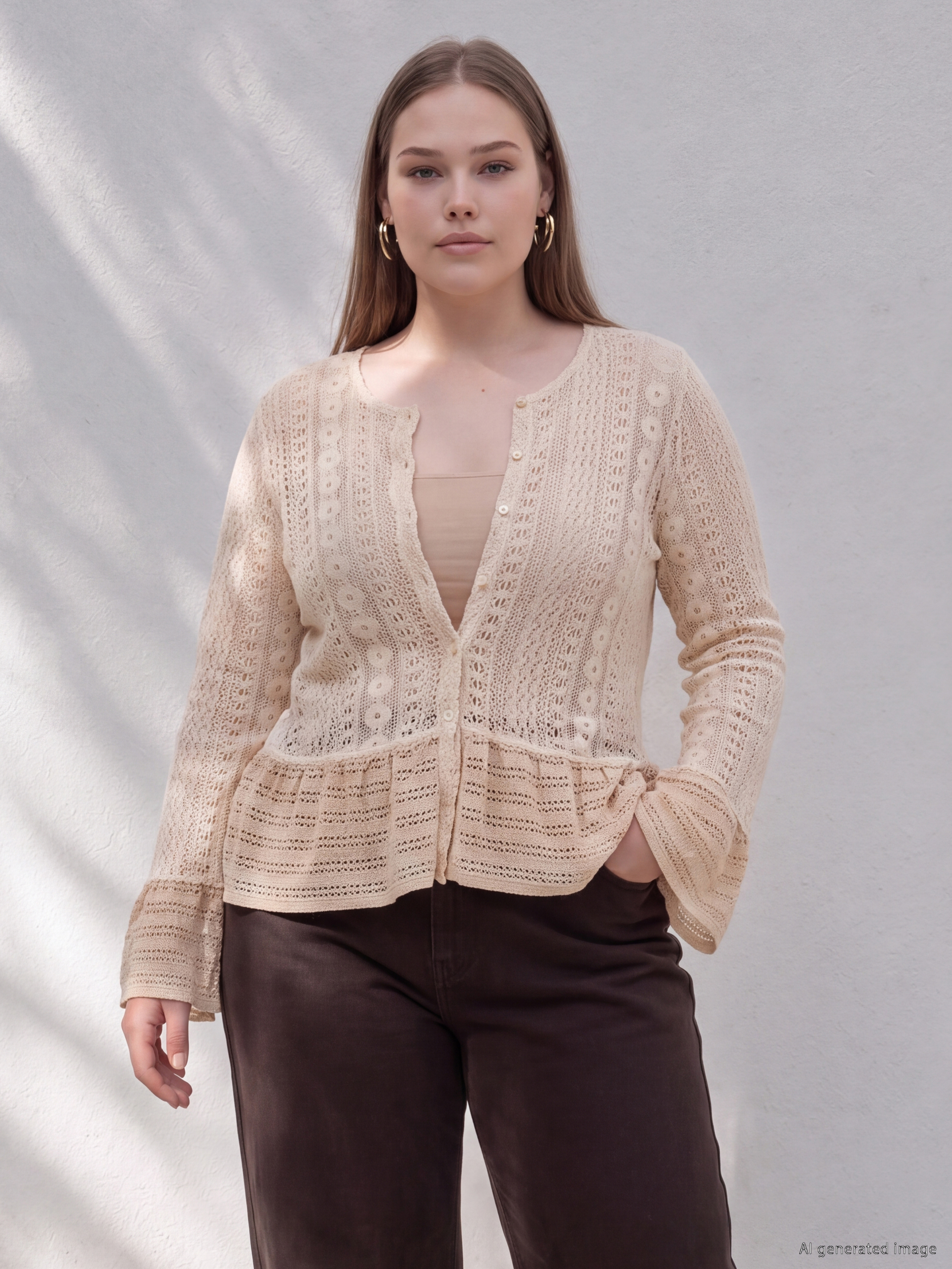 LCW Curve Büyük Beden Dantelli Peplum Bluz