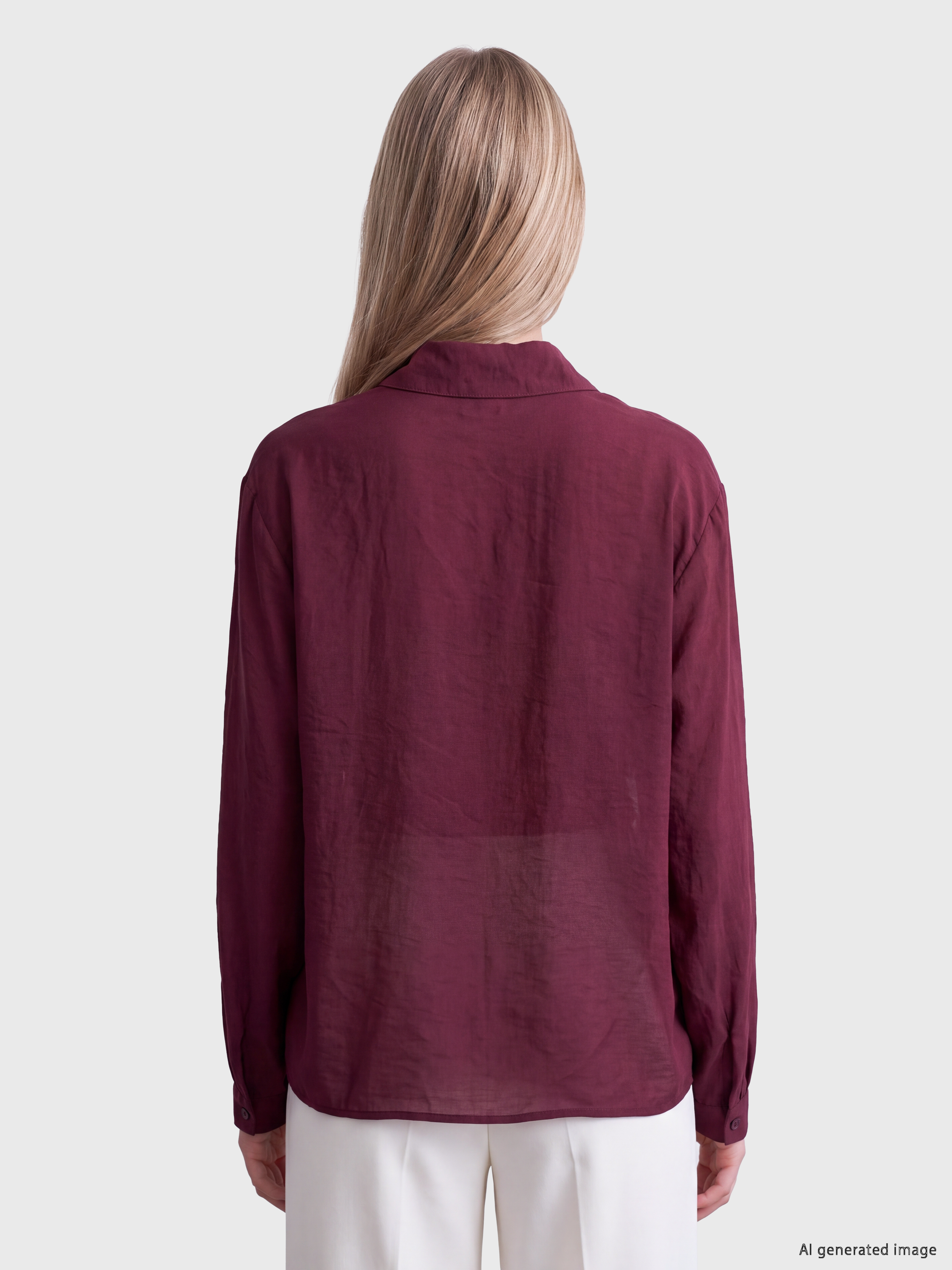 LCW Vision Fular Yaka Gül Detaylı Şifon Bluz görsel 4