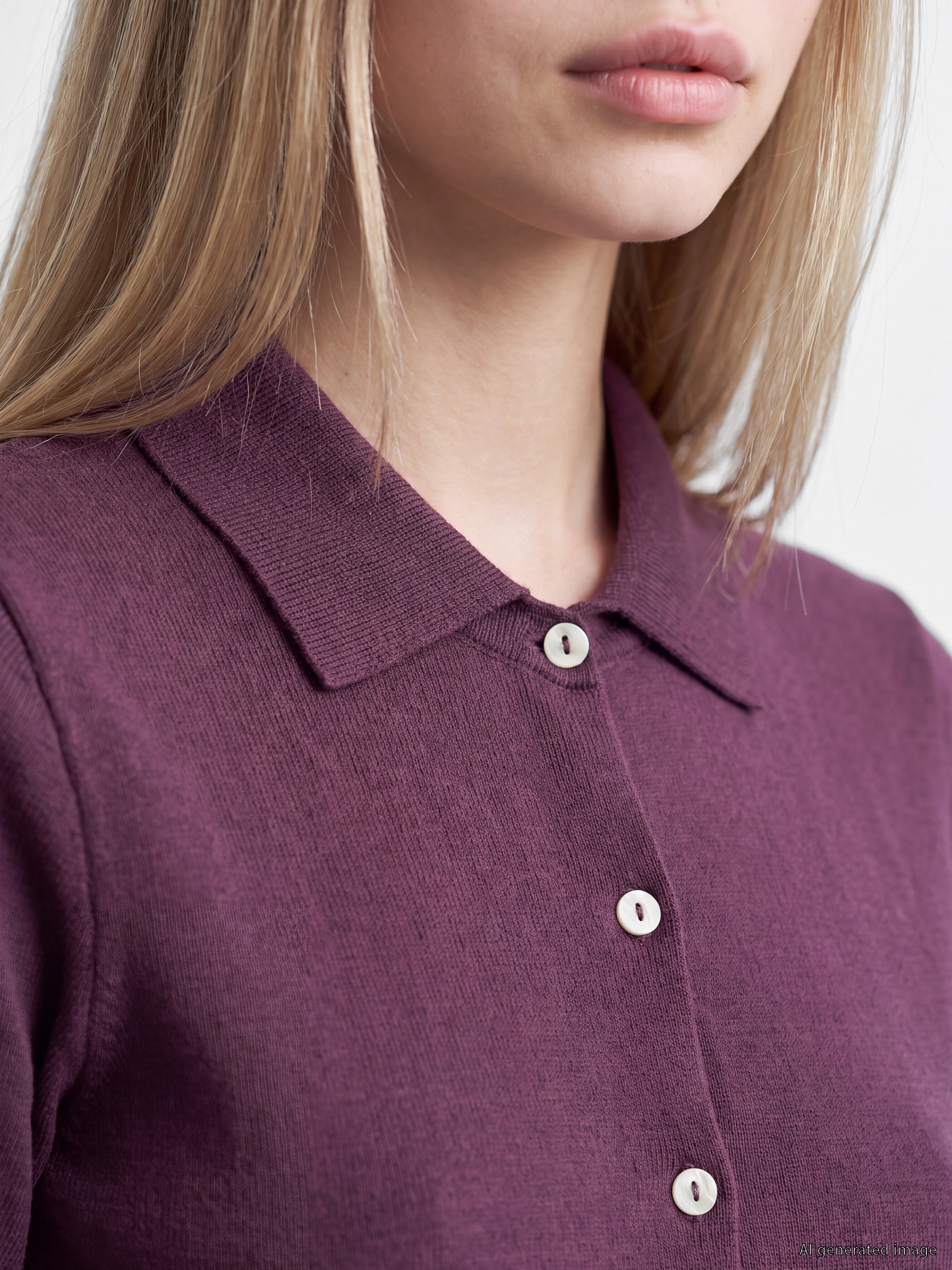 LCW Vision Polo Yaka Kadın Triko Hırka görsel 3