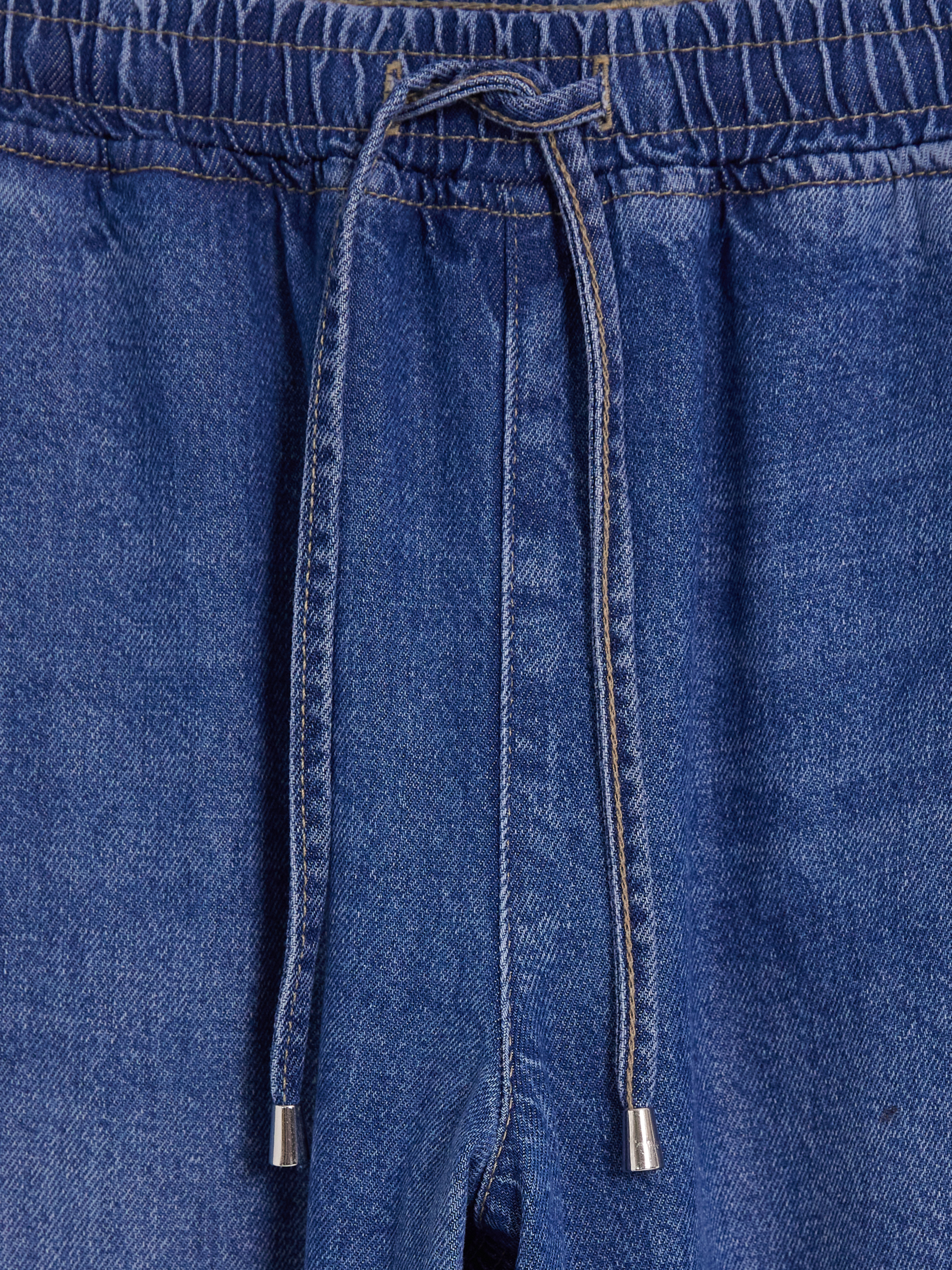 LCW Jeans Beli Lastikli Balloon Fit Kadın Jean Pantolon görsel 7