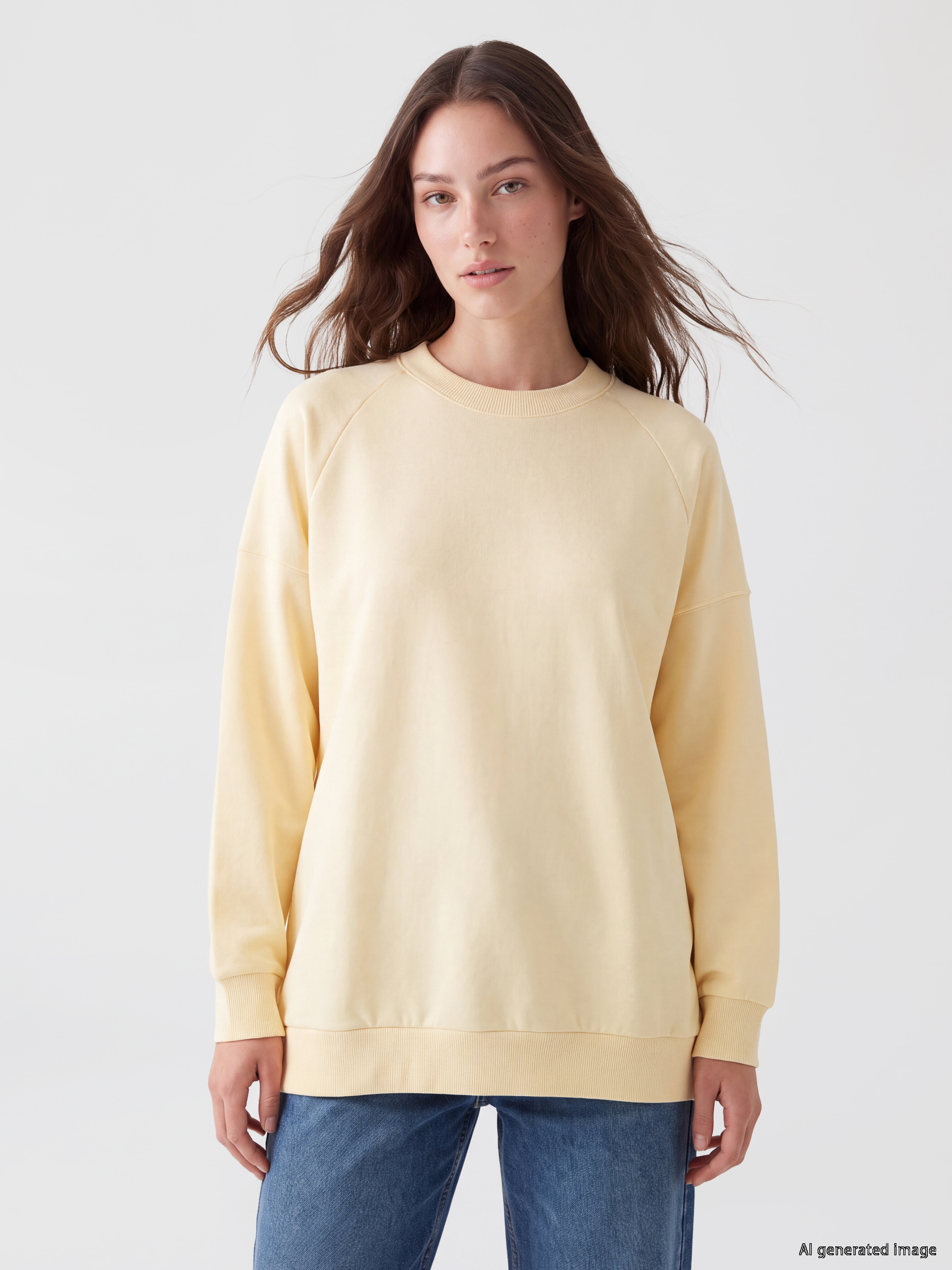 LCW Modest Oversize Kadın Kalın Sweatshirt Tunik