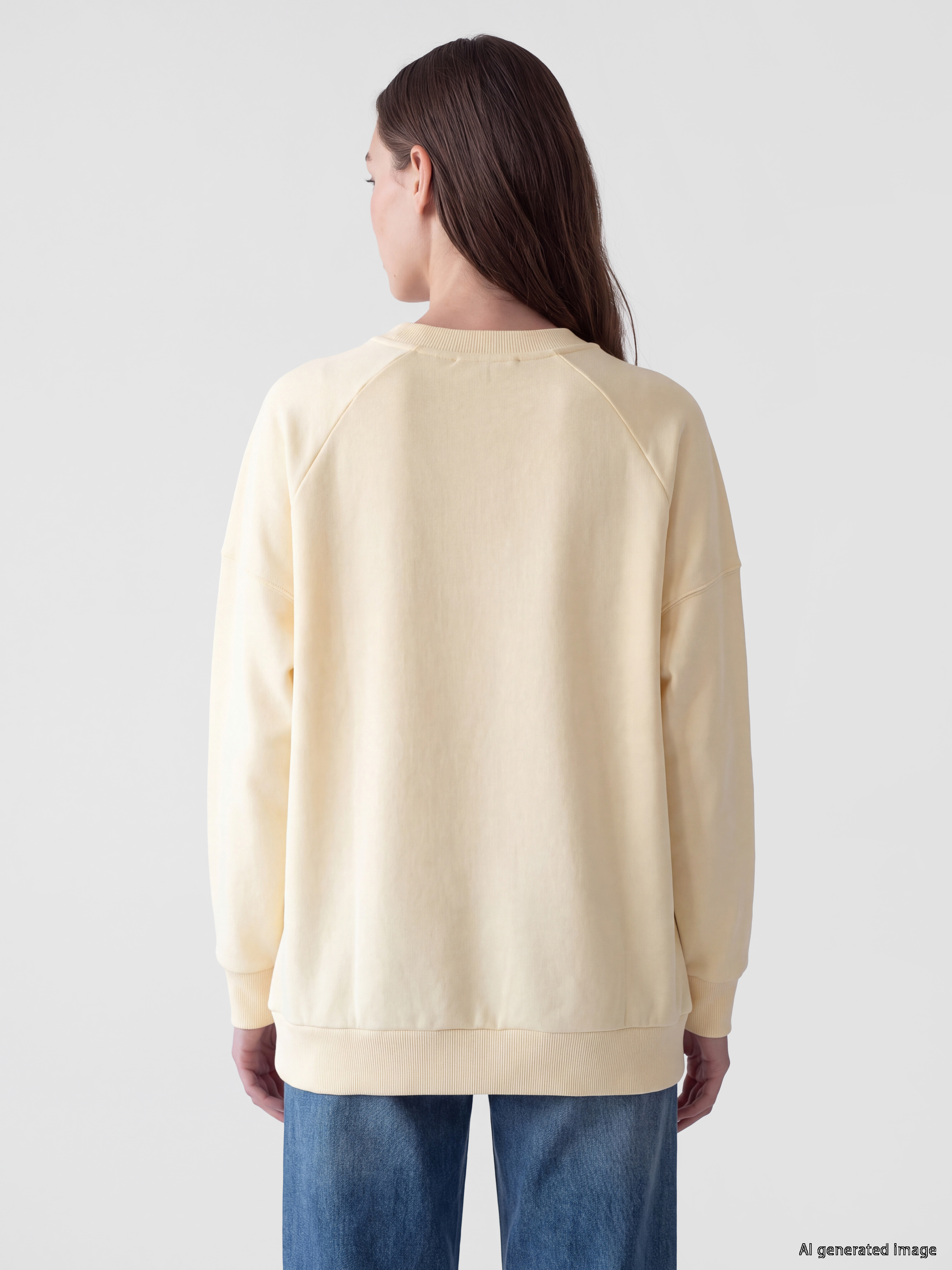 LCW Modest Oversize Kadın Kalın Sweatshirt Tunik görsel 4
