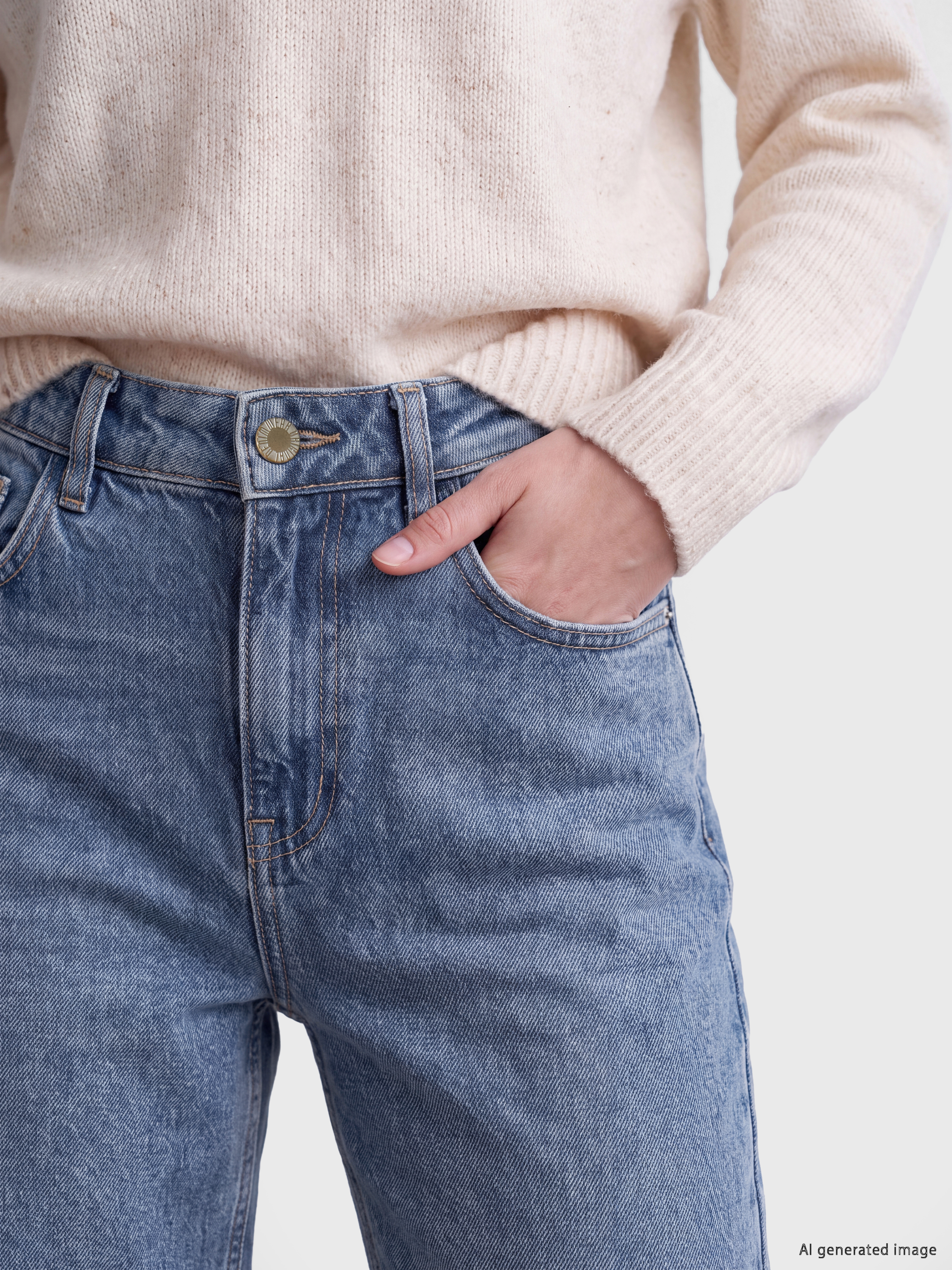 LCW Jeans Straight Fit Kadın Jean Pantolon görsel 3
