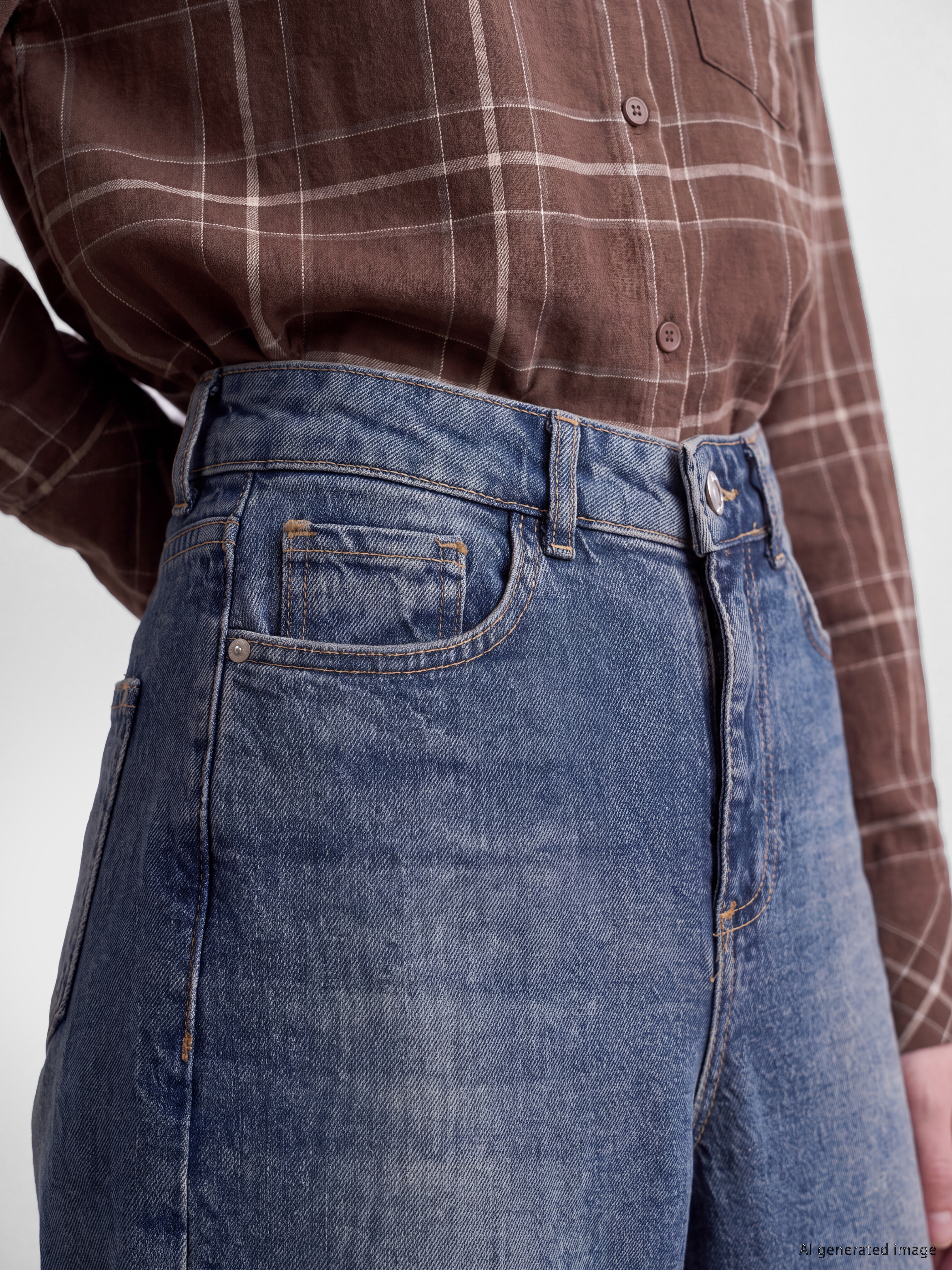 LCW Jeans Culotte Fit Kadın Jean Pantolon görsel 3