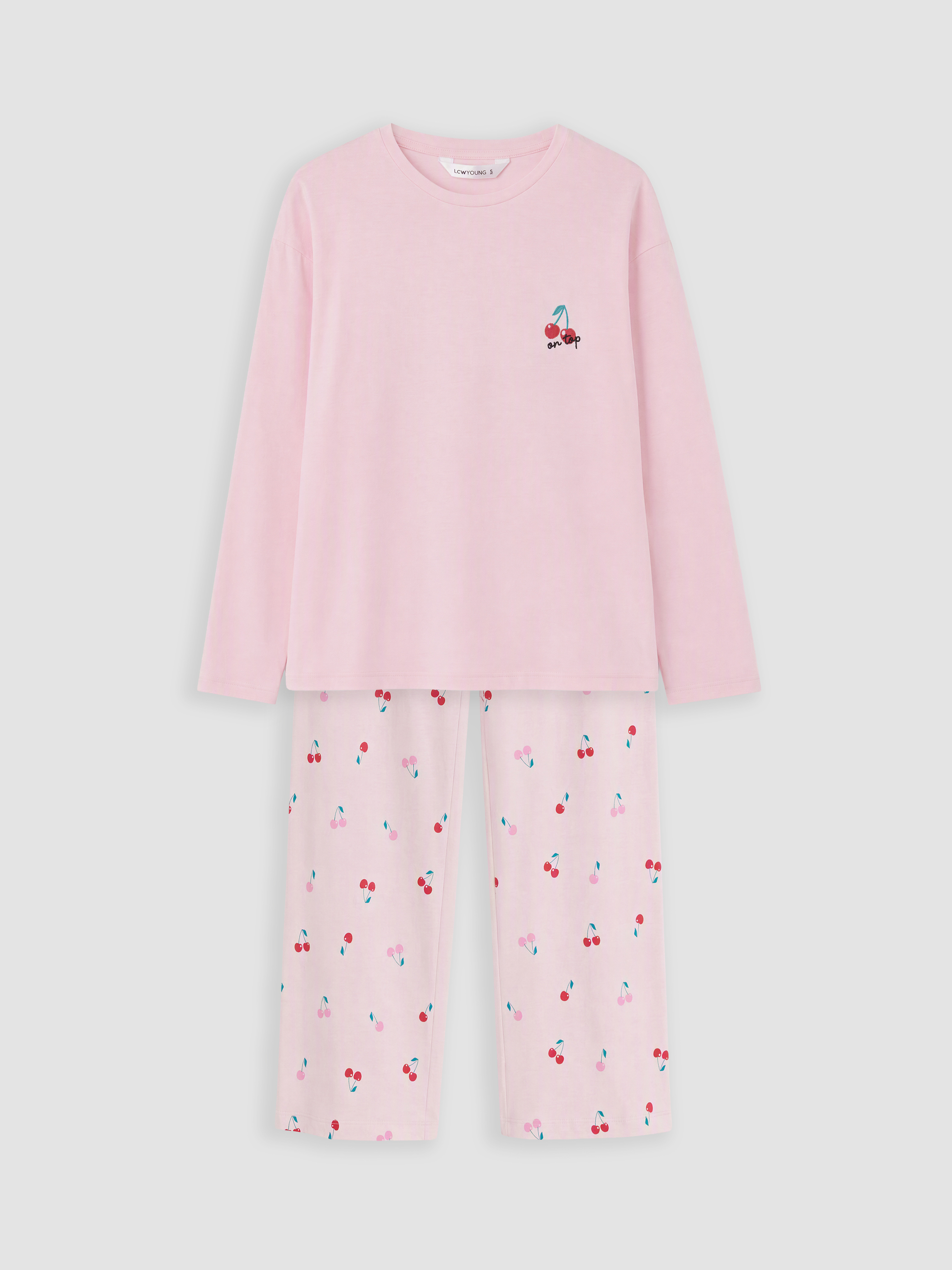 LCW Young Kiraz Desenli Kadın Pijama Takım görsel 5