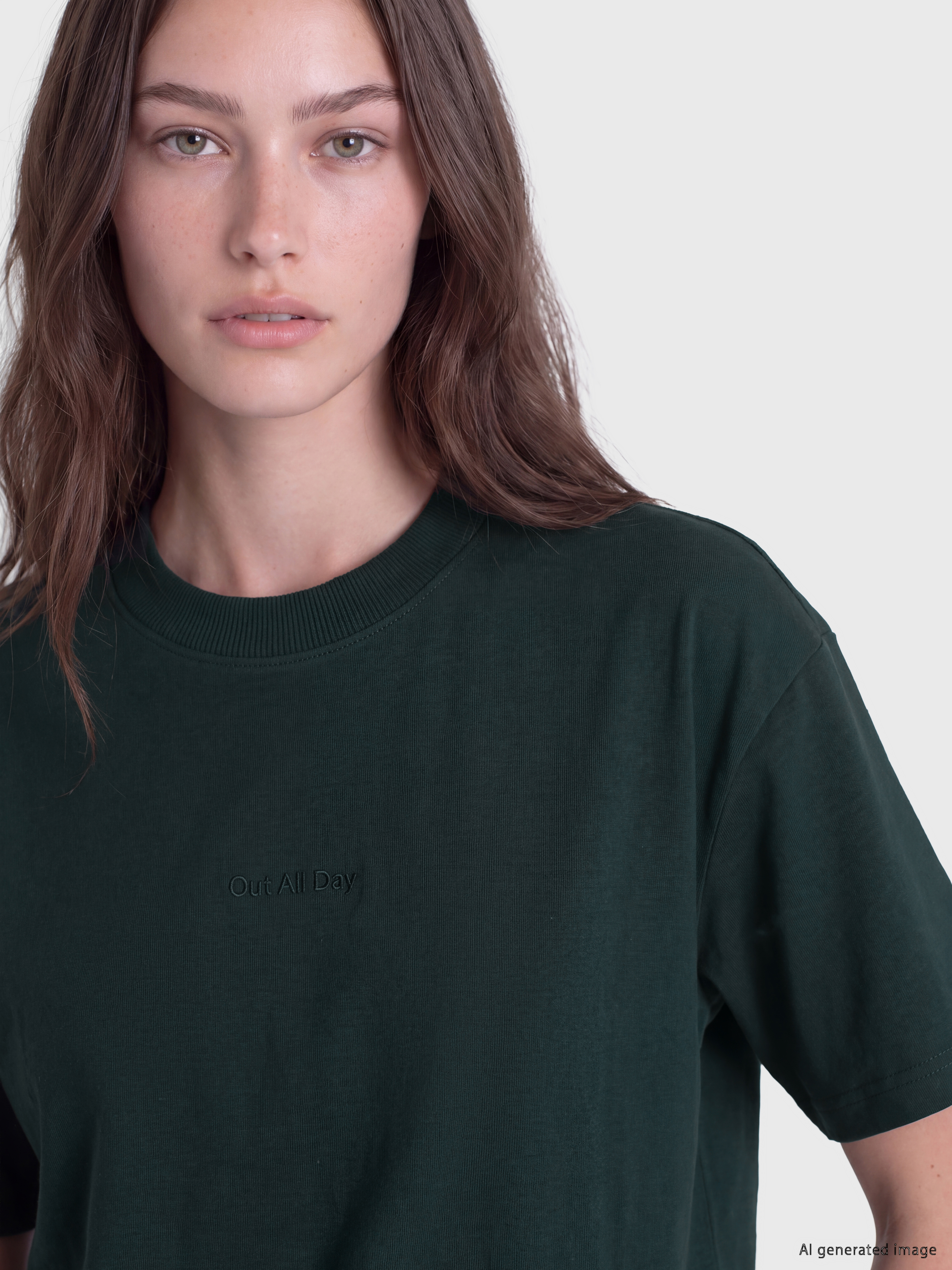 LCW Modest Bisiklet Yaka %100 Pamuklu Kadın Tişört görsel 3