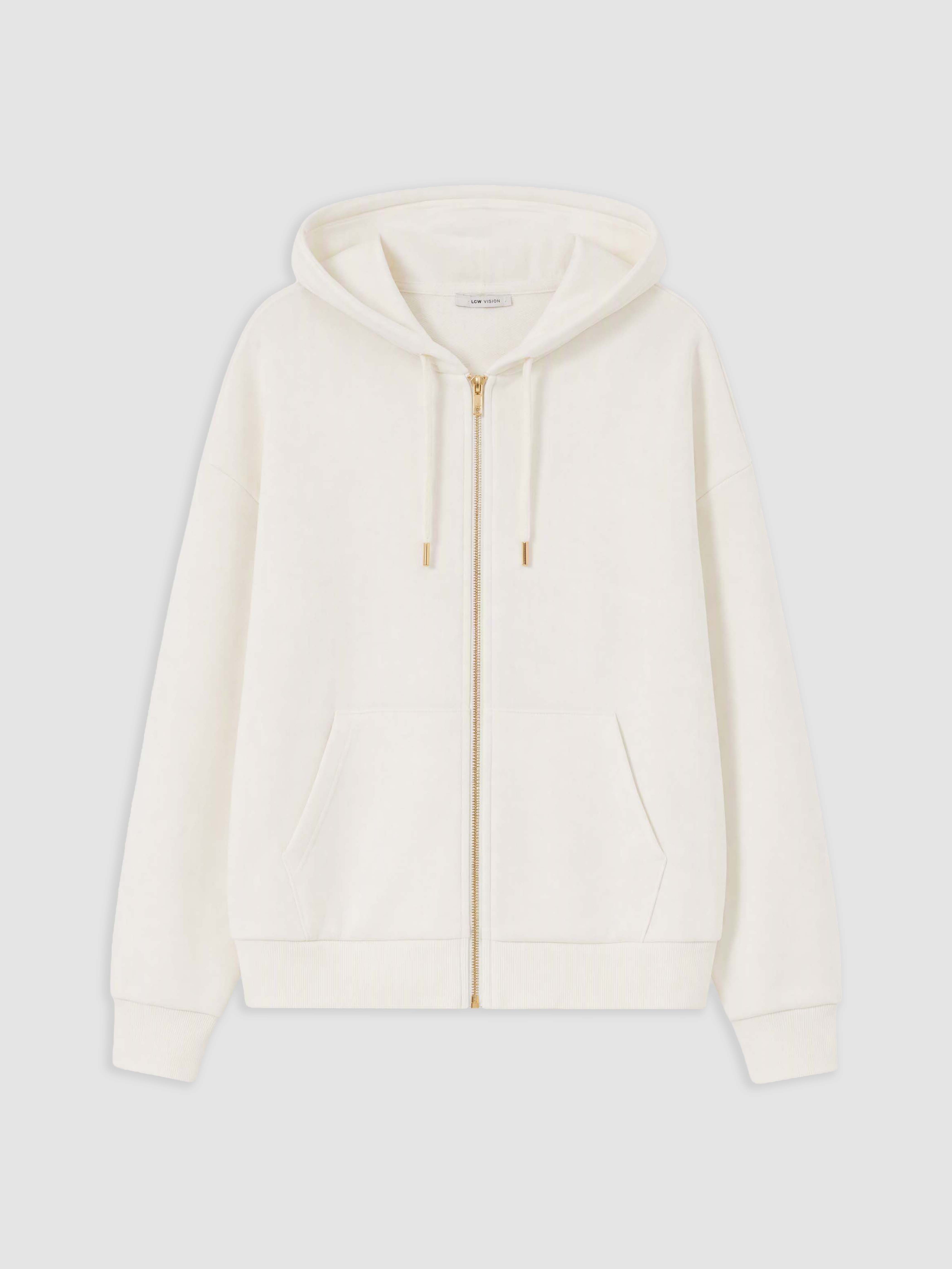 LCW Vision Kapüşonlu Oversize Kadın Fermuarlı Sweatshirt