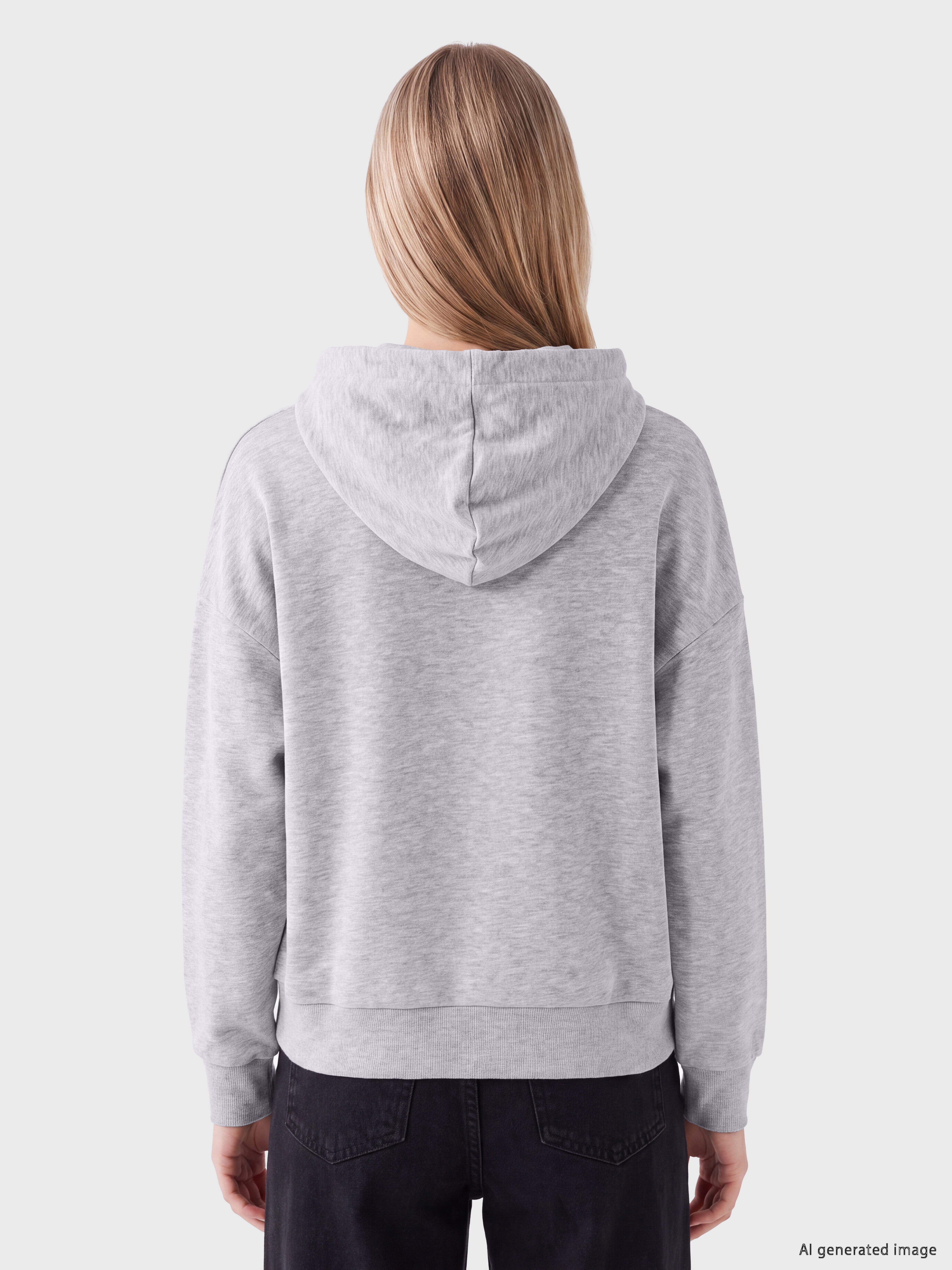 LCW Vision Kapüşonlu Oversize Kadın Fermuarlı Sweatshirt görsel 4