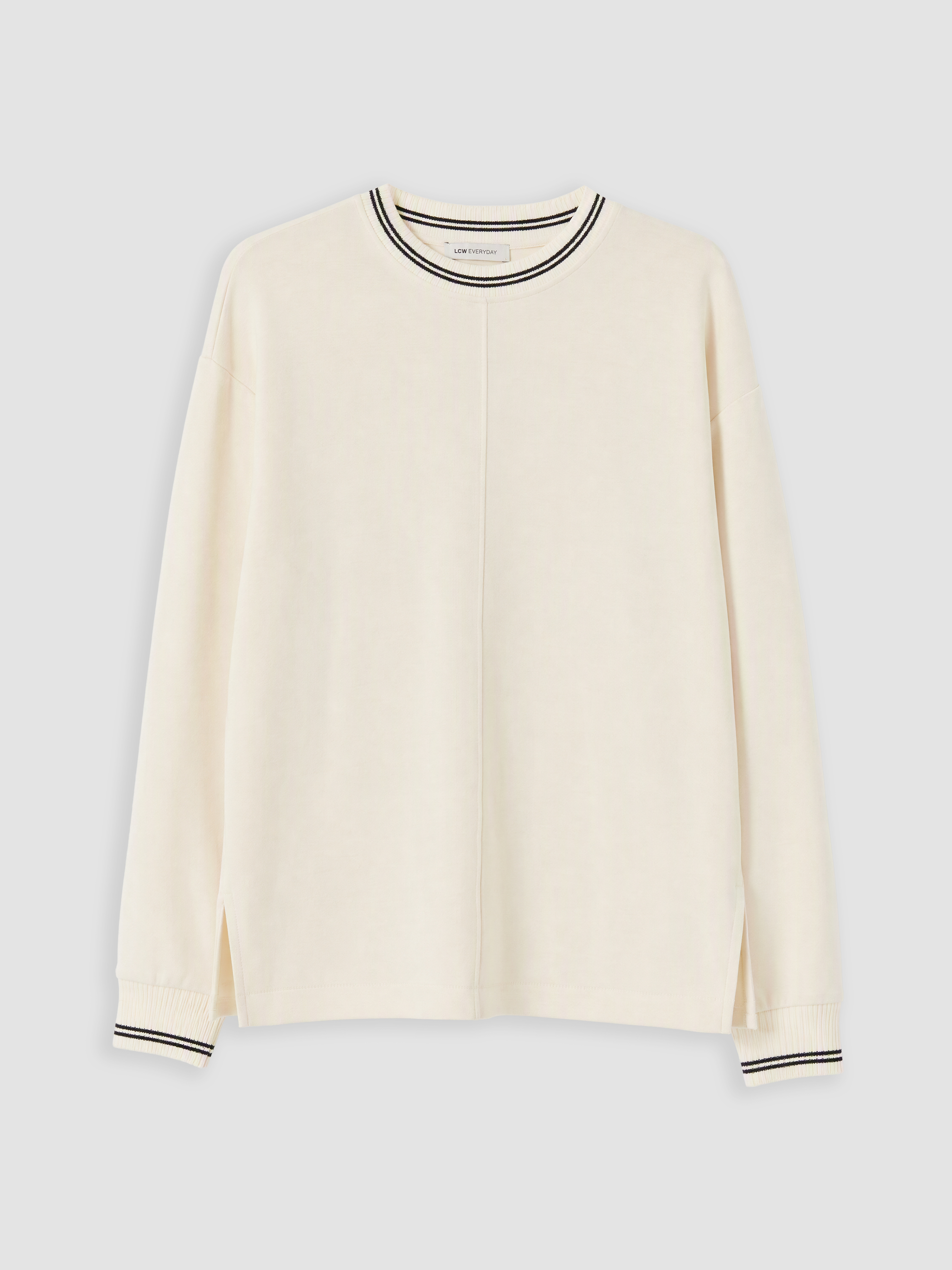 LCW EVERYDAY Soft Touch Çizgili Kadın Sweatshirt