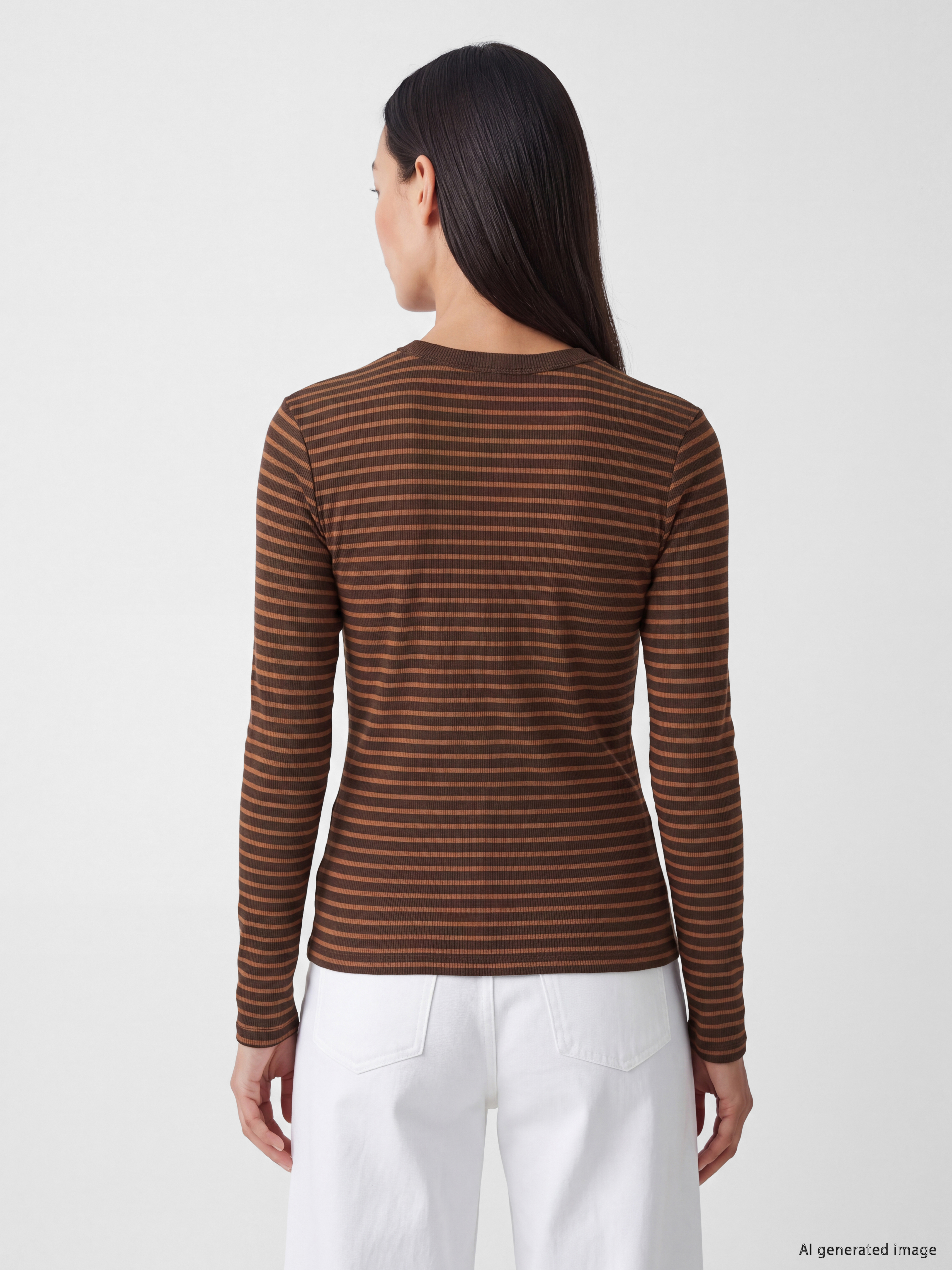 LCW EVERYDAY Bisiklet Yaka Çizgili Kadın Body görsel 4