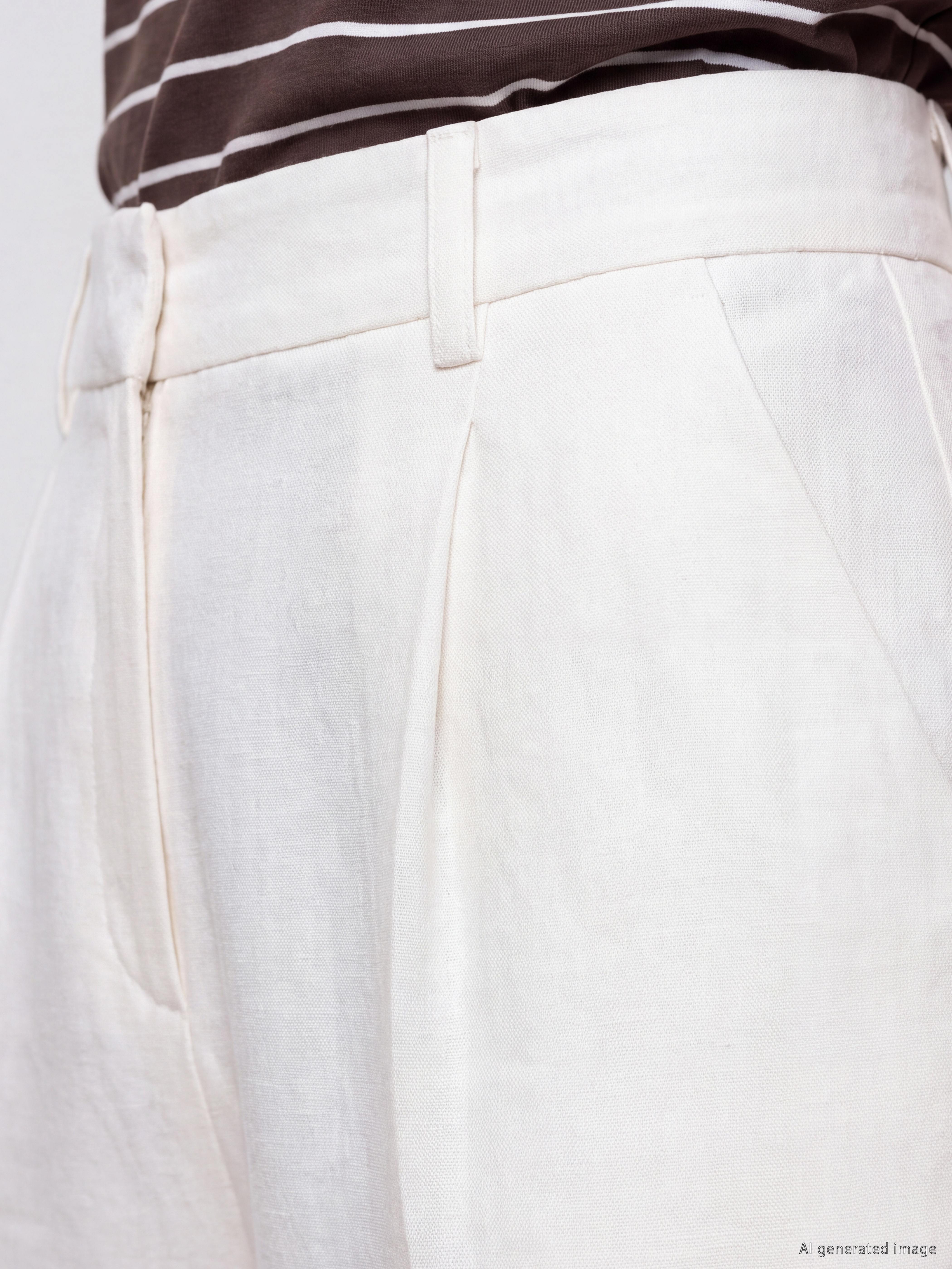 LCW Comfort Geniş Paça Pileli Kadın Kumaş Pantolon görsel 3