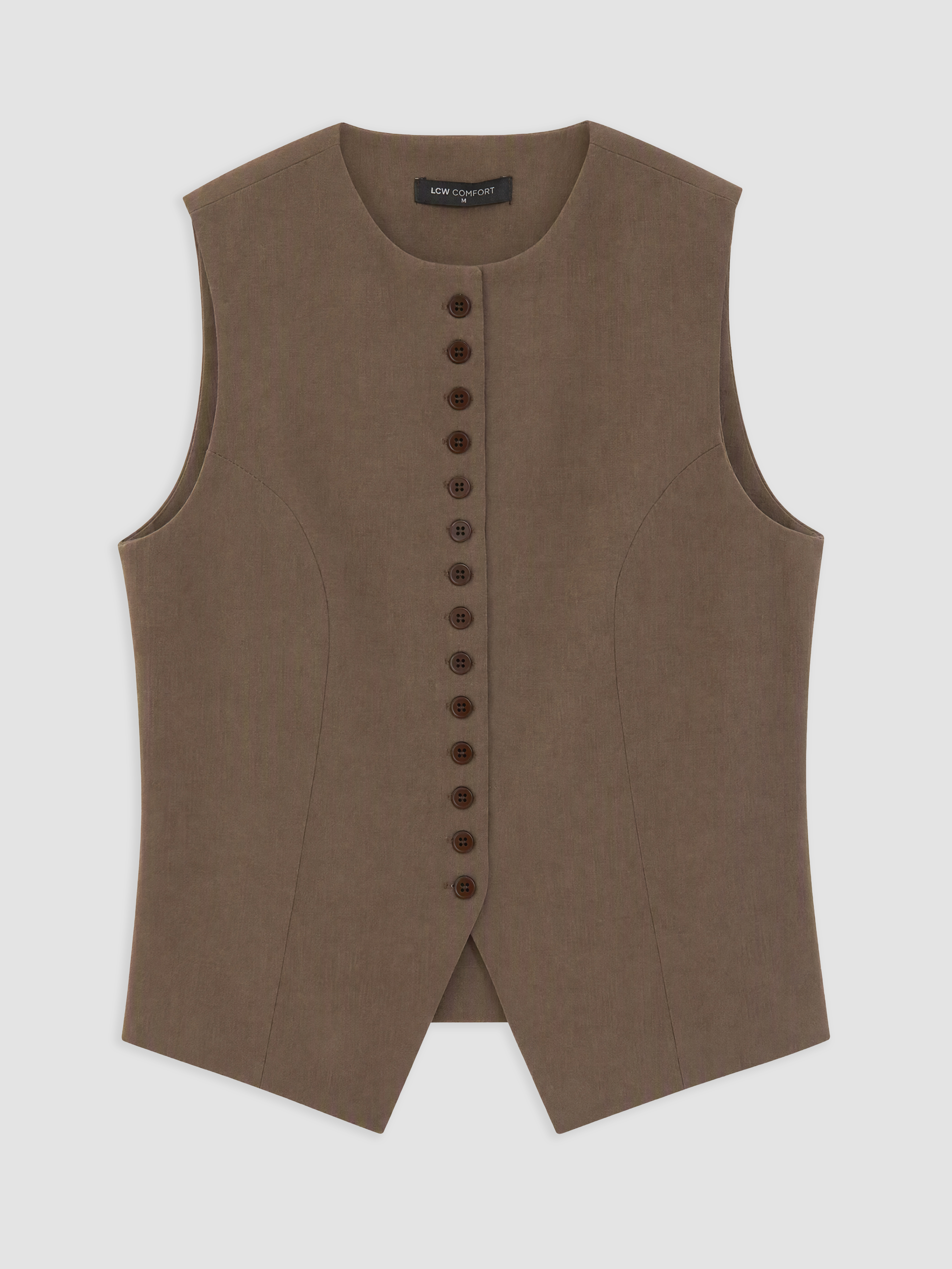 LCW Comfort Bisiklet Yaka Kadın Klasik Yelek görsel 5