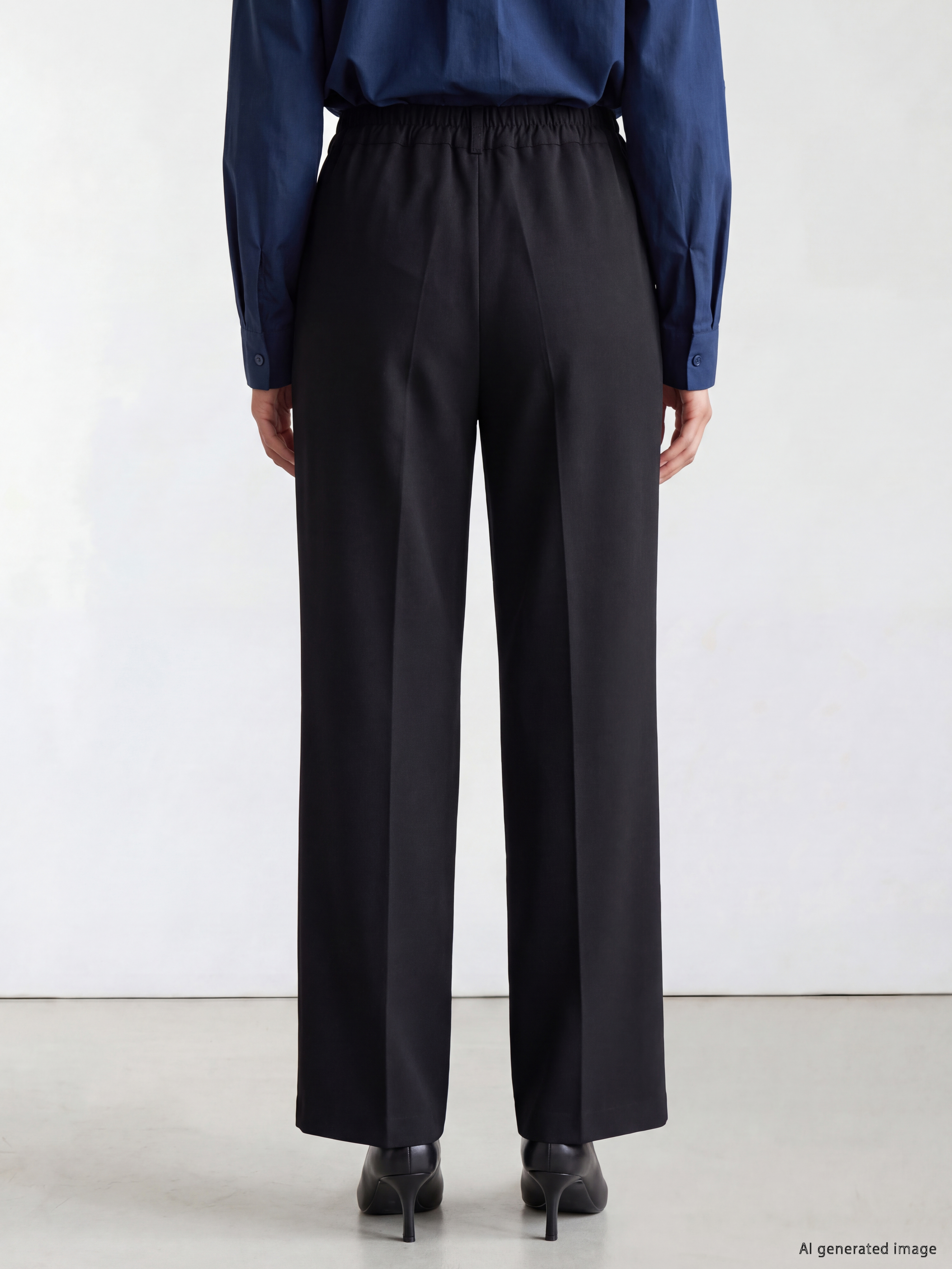 LCW Modest Beli Lastikli Geniş Paça Kadın Pantolon görsel 3