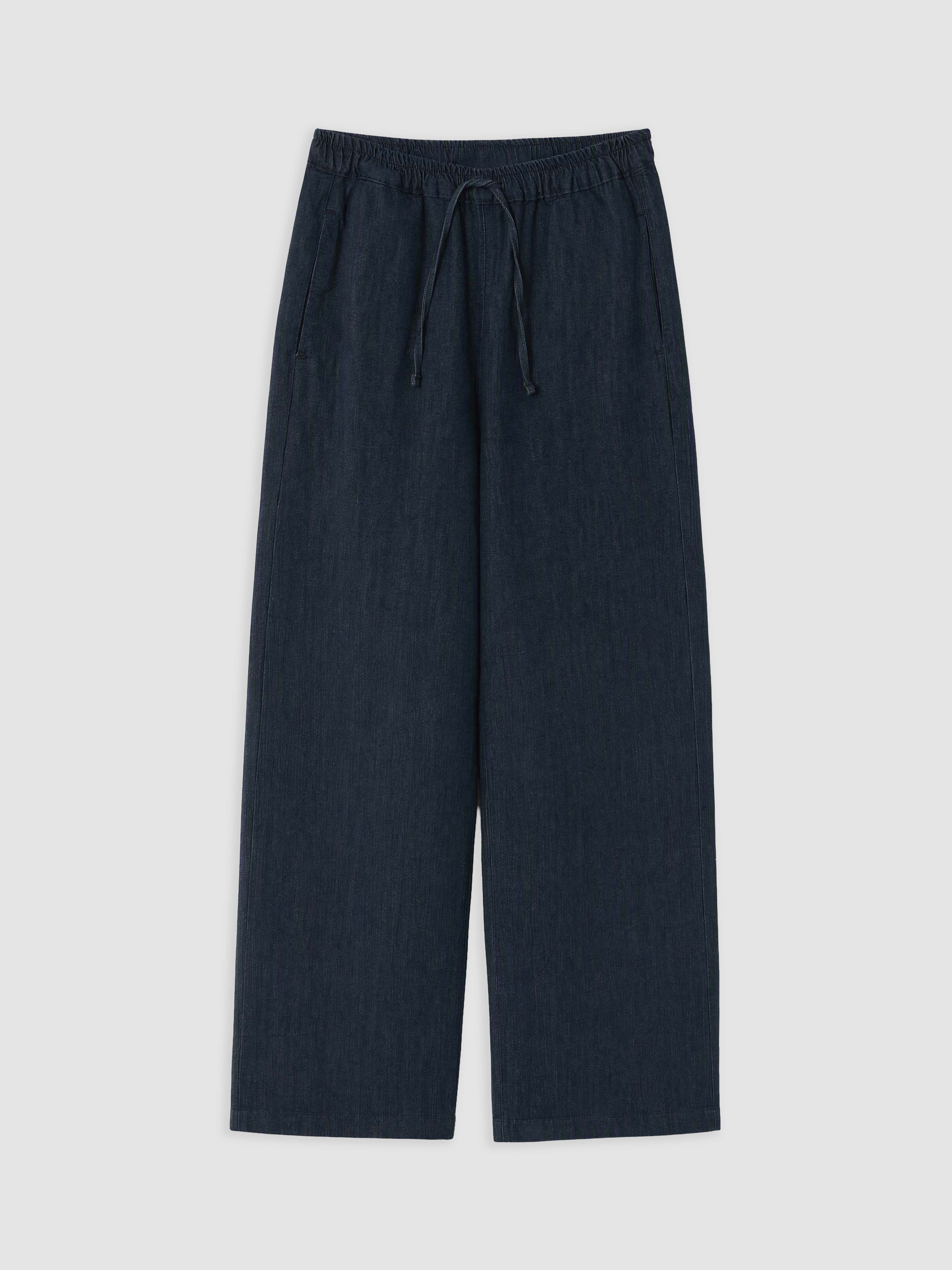 Natuvera Beli Lastikli Wideleg Kadın Jean Pantolon