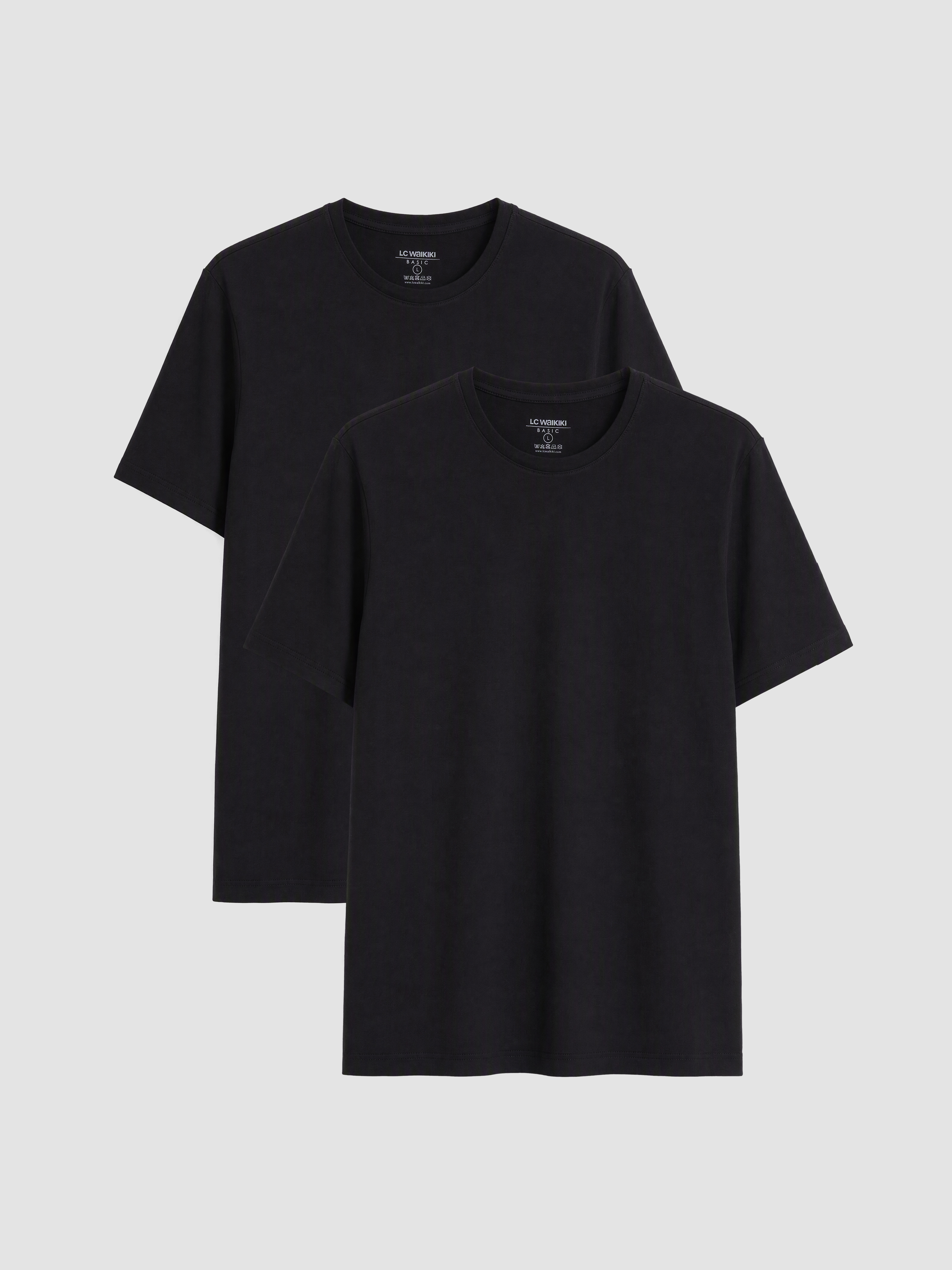 LCWAIKIKI Classic 2'li Regular Fit İnce Kumaş Tişört /03