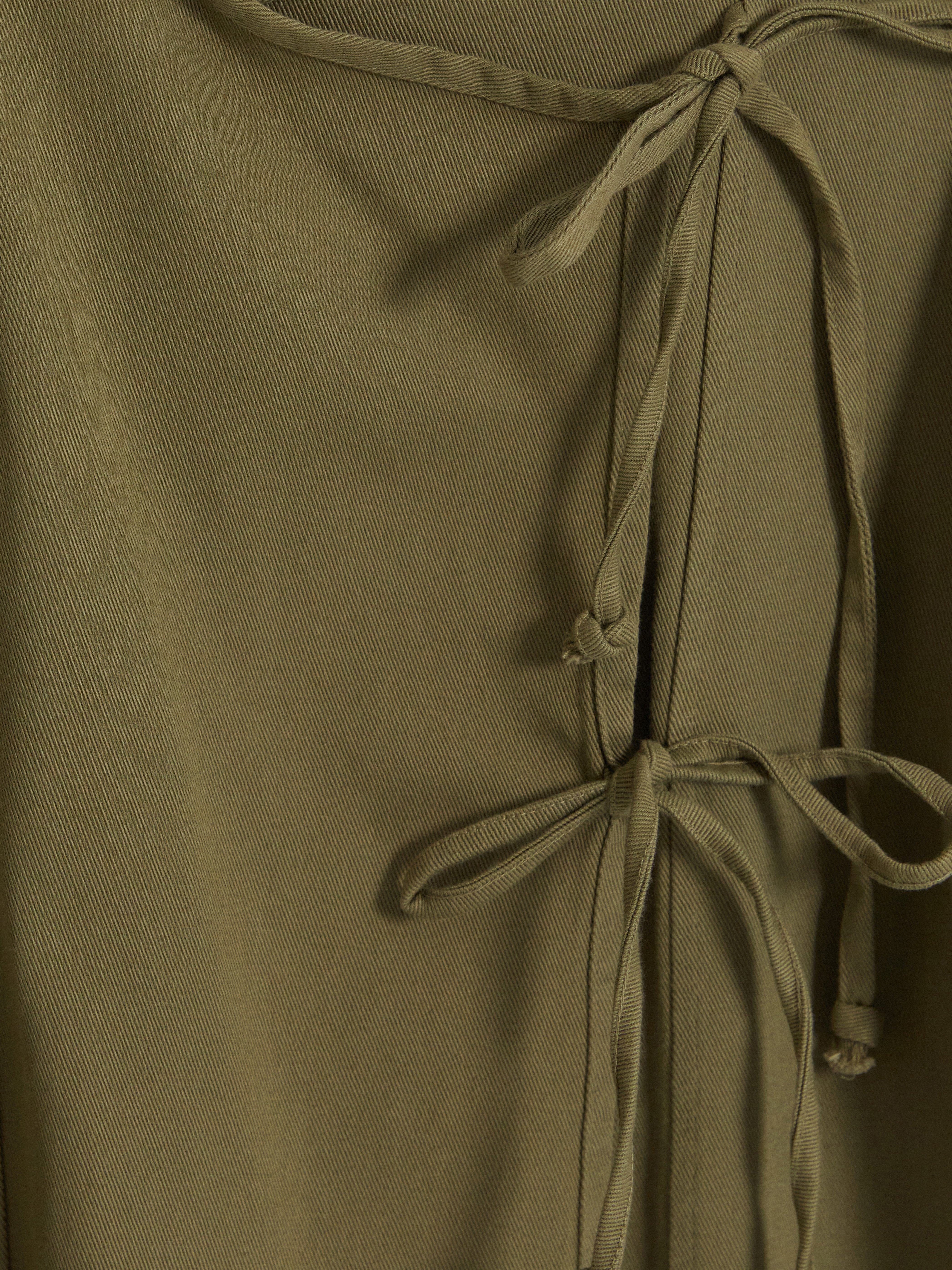 LCW Modest Kruvaze Yaka Bağcıklı Kadın Kimono görsel 3