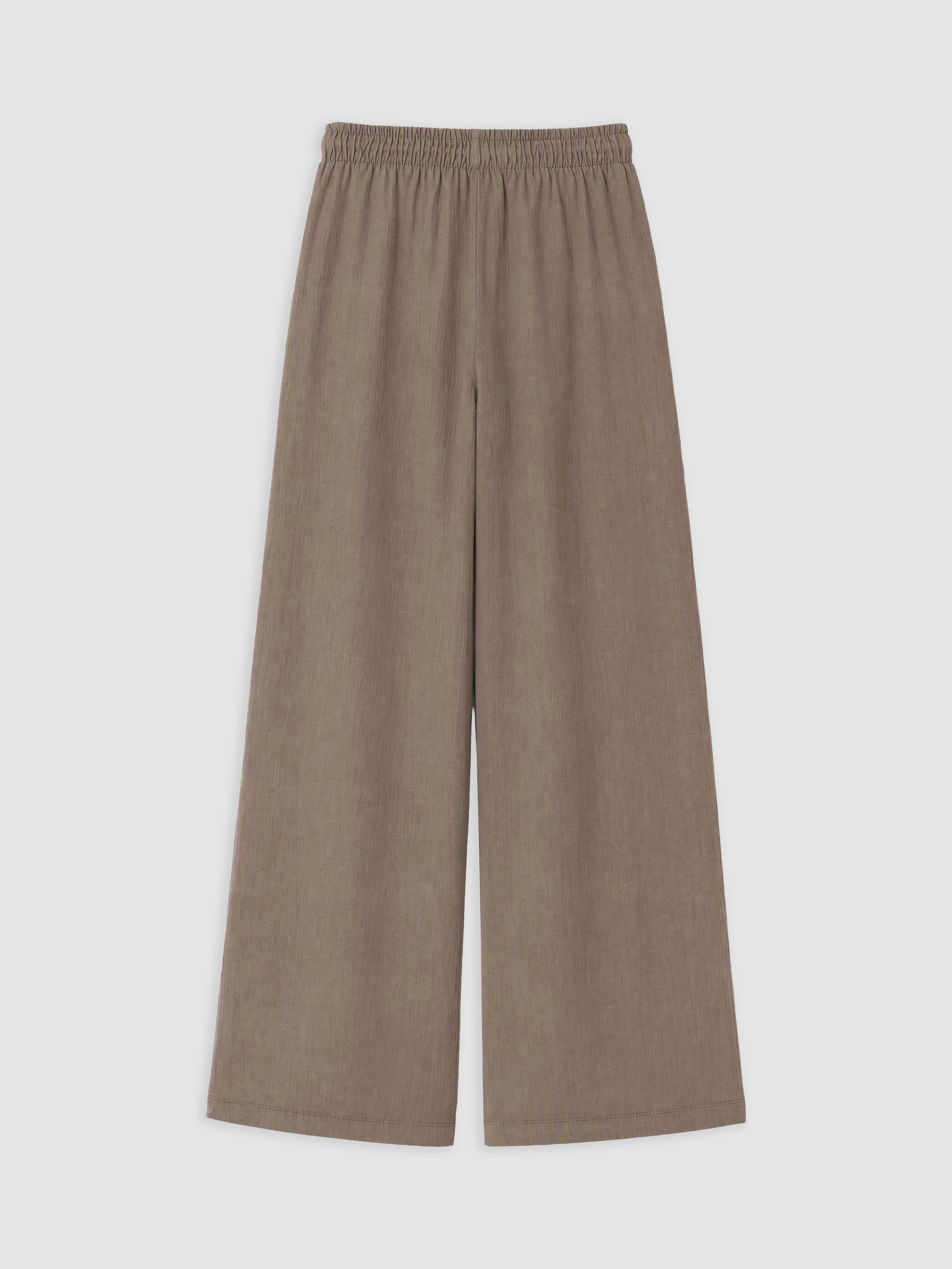 LCW Modest Beli Lastikli Kadın Geniş Paça Pantolon görsel 6