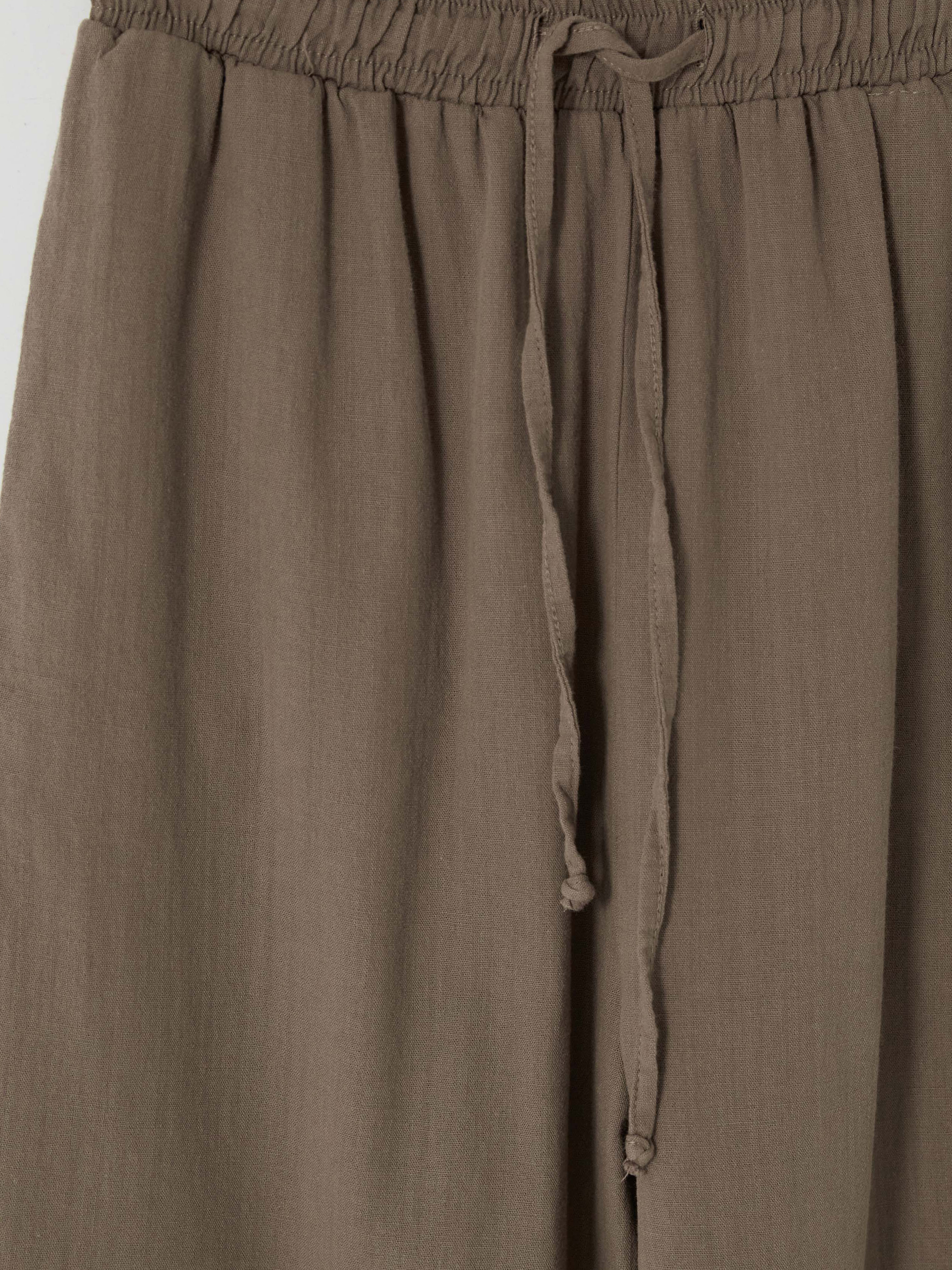 LCW Modest Beli Lastikli Kadın Geniş Paça Pantolon görsel 7