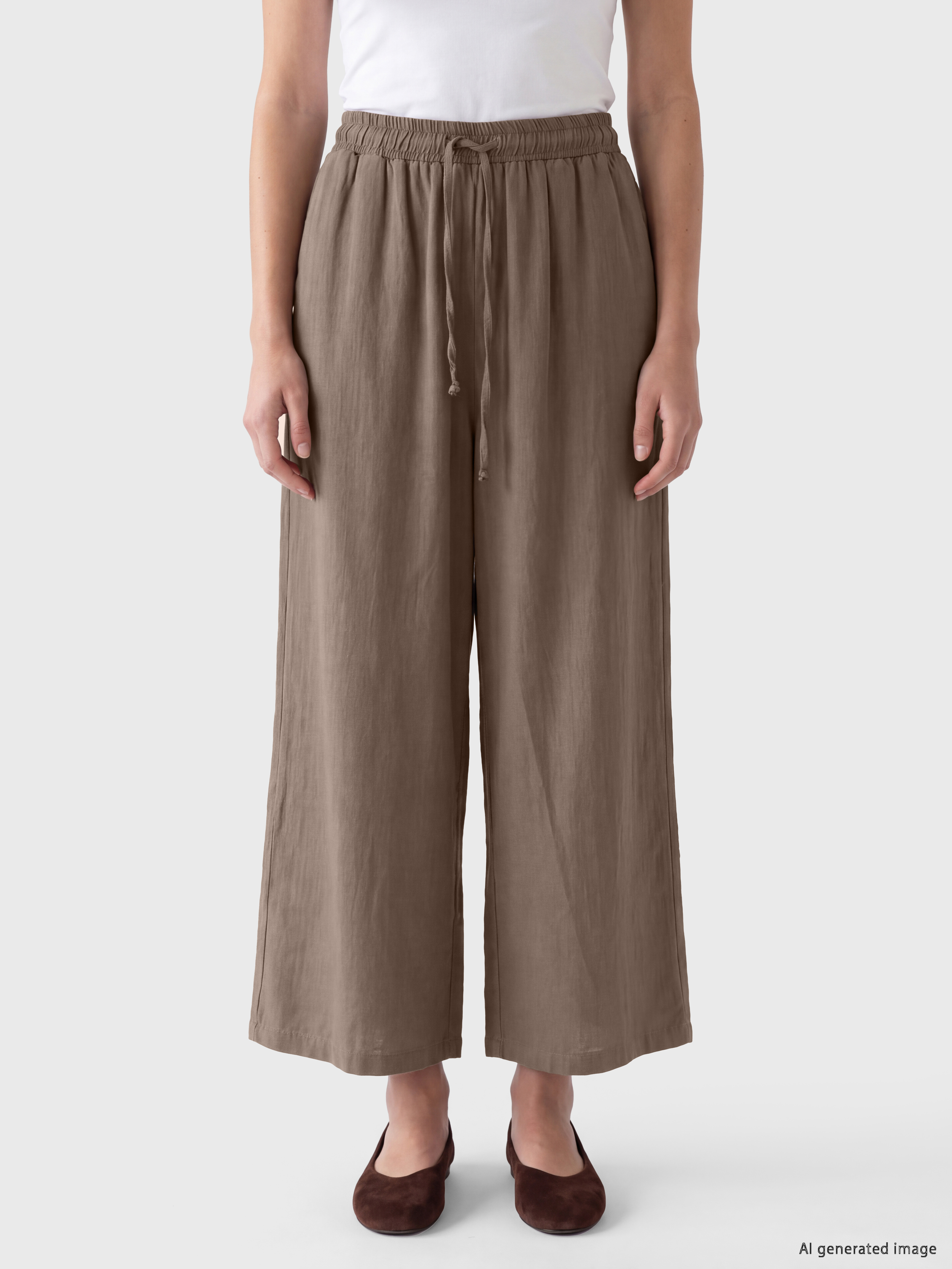 LCW Modest Beli Lastikli Kadın Geniş Paça Pantolon görsel 2