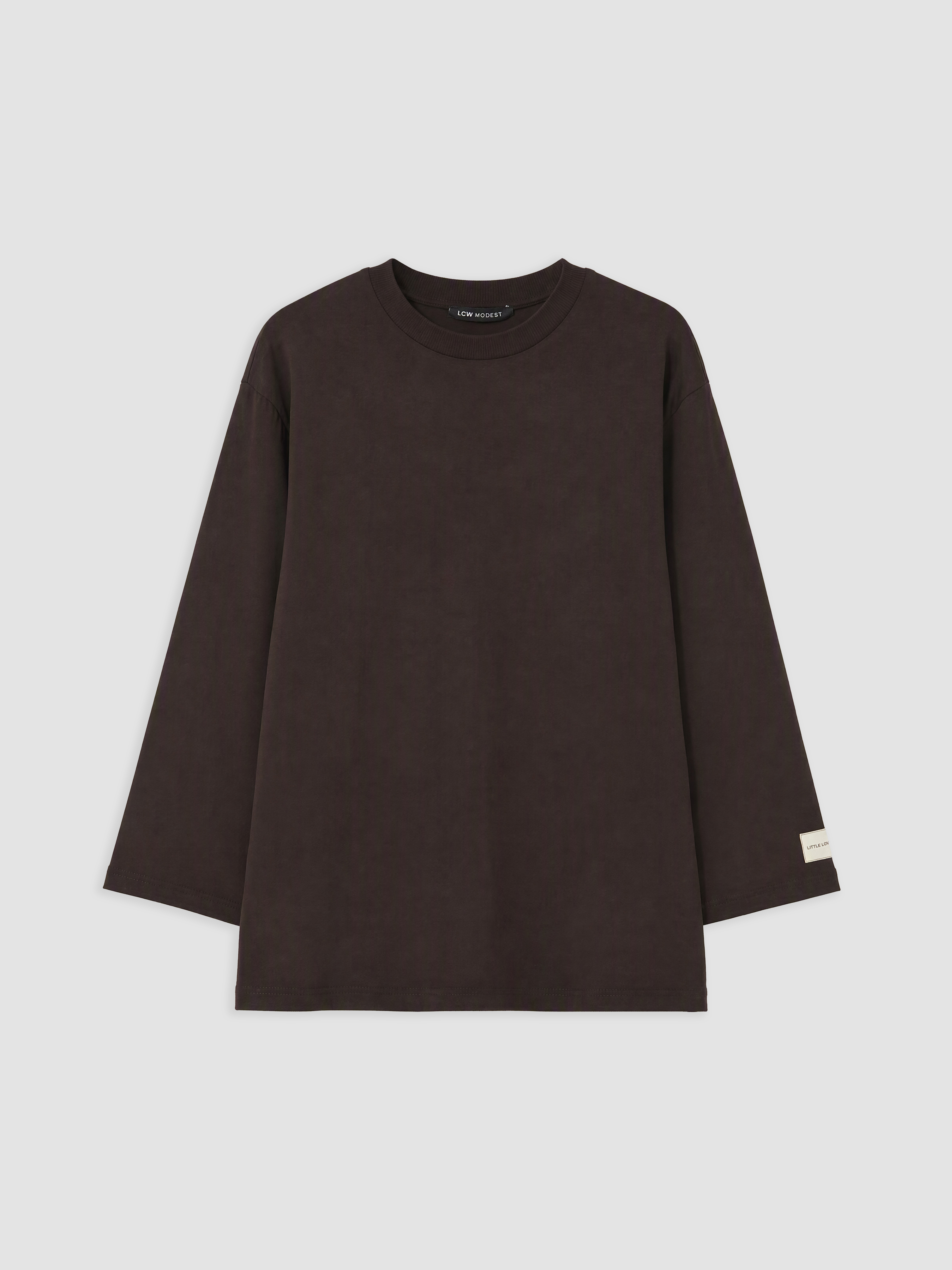 LCW Modest Bisiklet Yaka Kadın Sweatshirt Tunik görsel 5