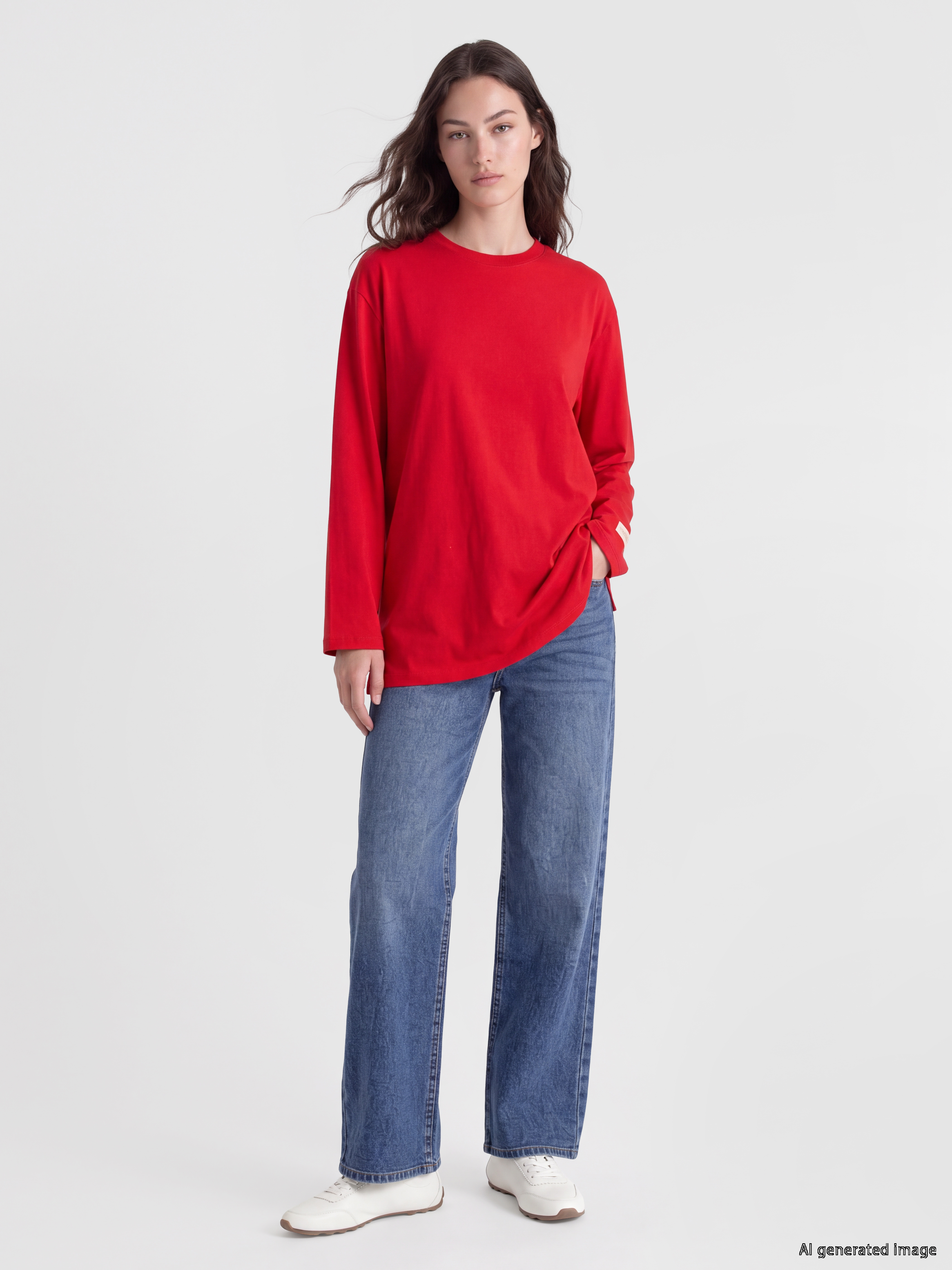 LCW Modest Bisiklet Yaka Kadın Sweatshirt Tunik görsel 2