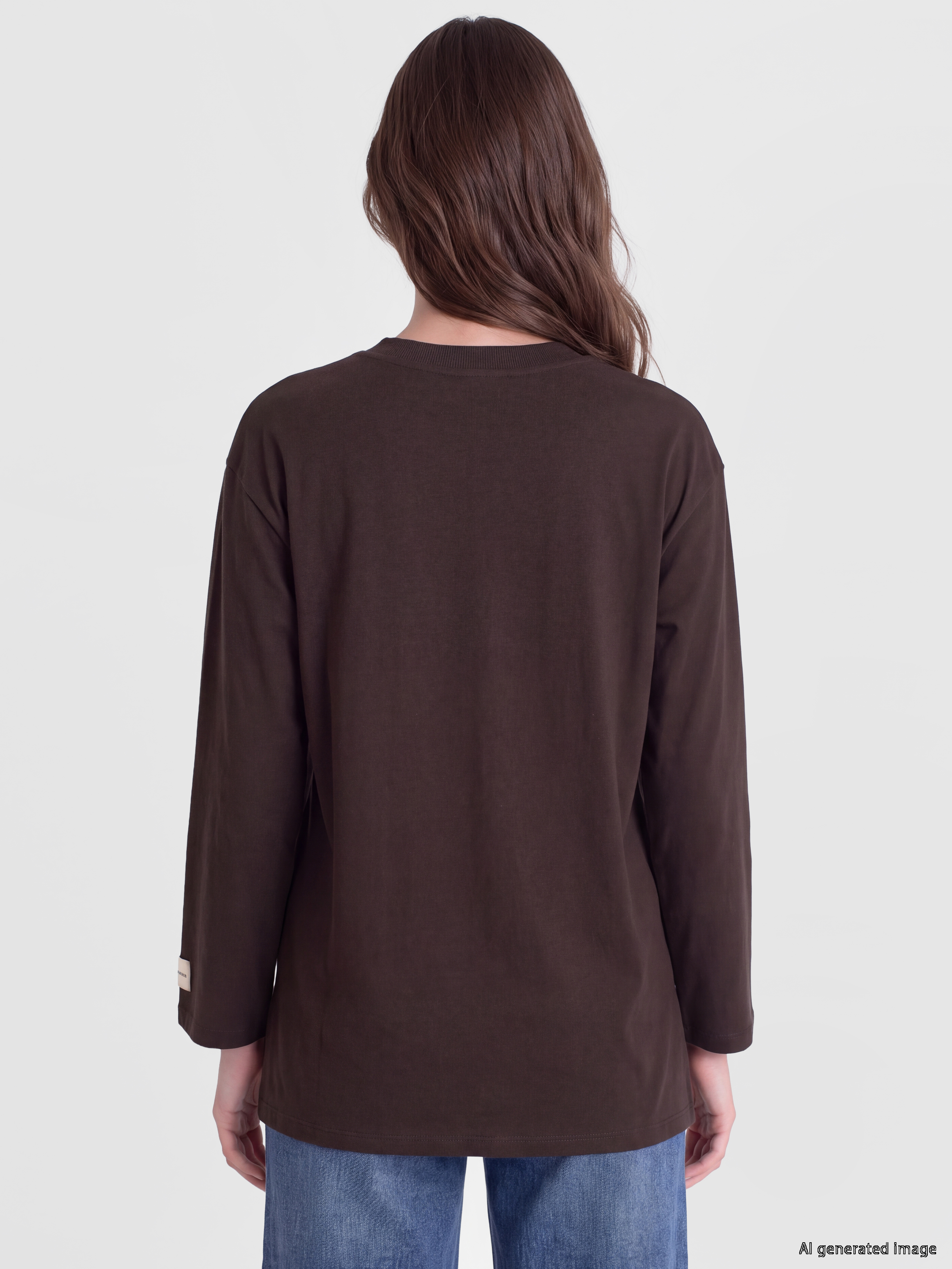 LCW Modest Bisiklet Yaka Kadın Sweatshirt Tunik görsel 4