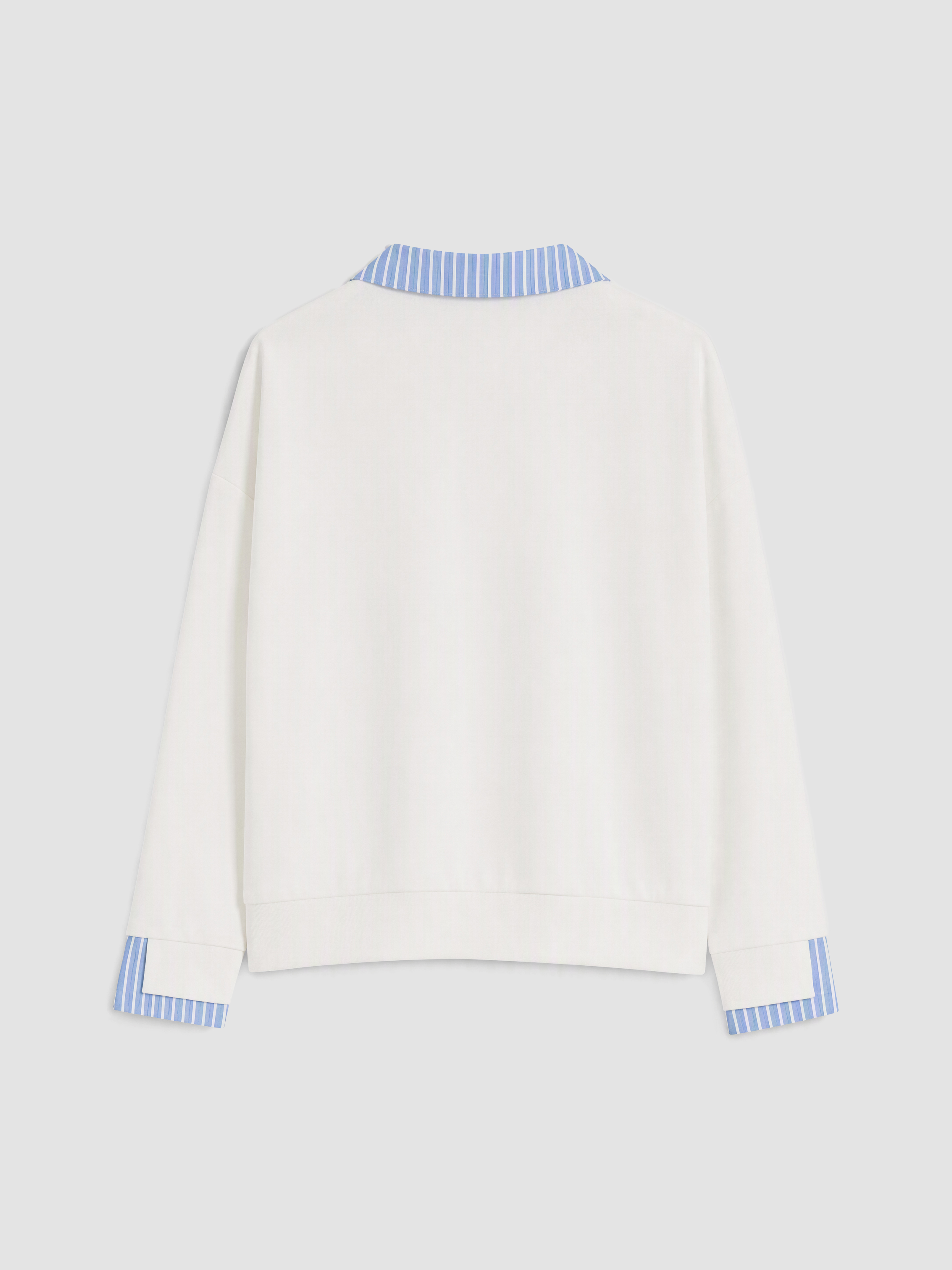 Natuvera Gömlek Yaka Çizgili Kadın Sweatshirt görsel 7