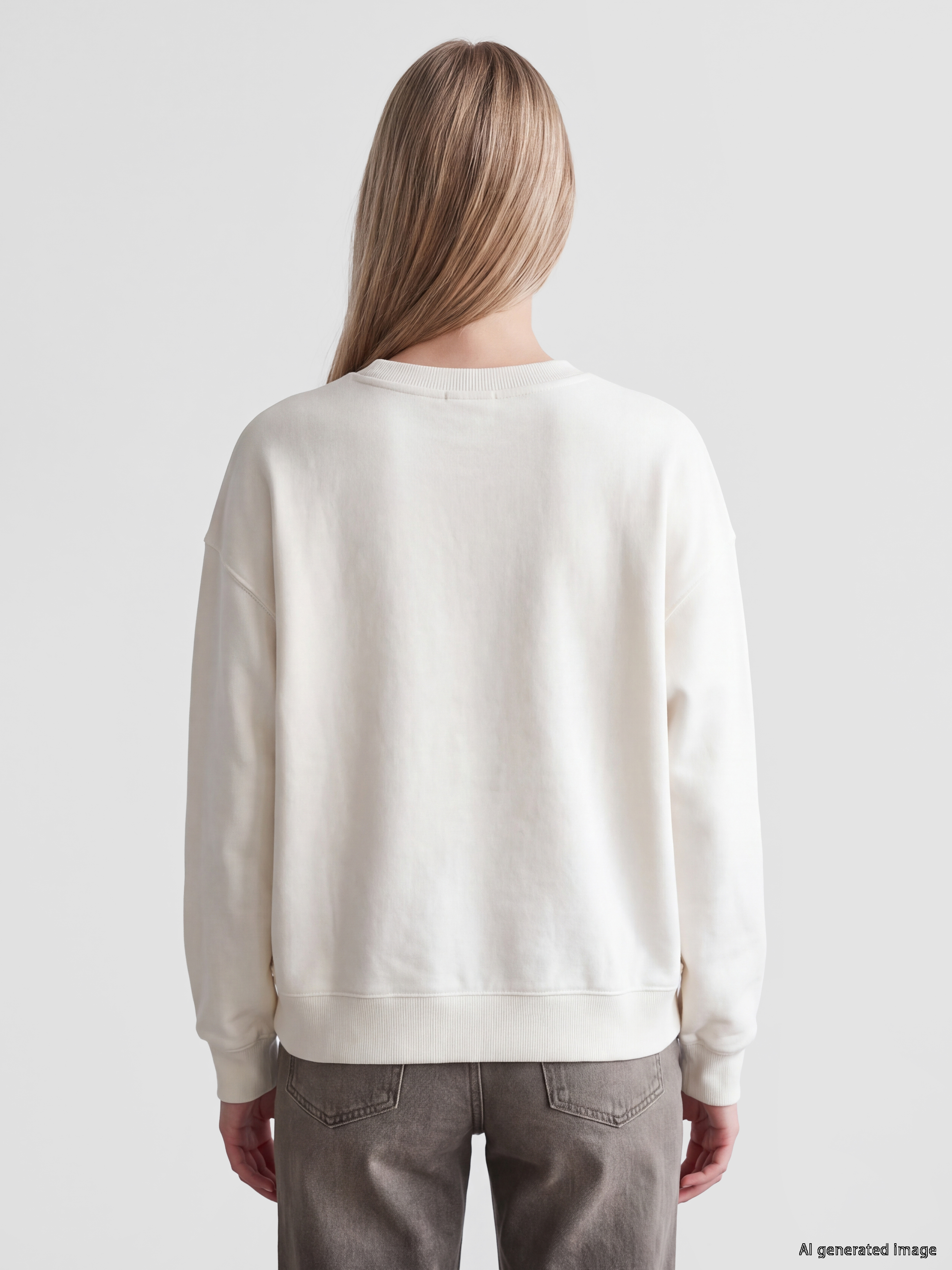 LCW Vision Bisiklet Yaka Oversize Kadın Sweatshirt görsel 4