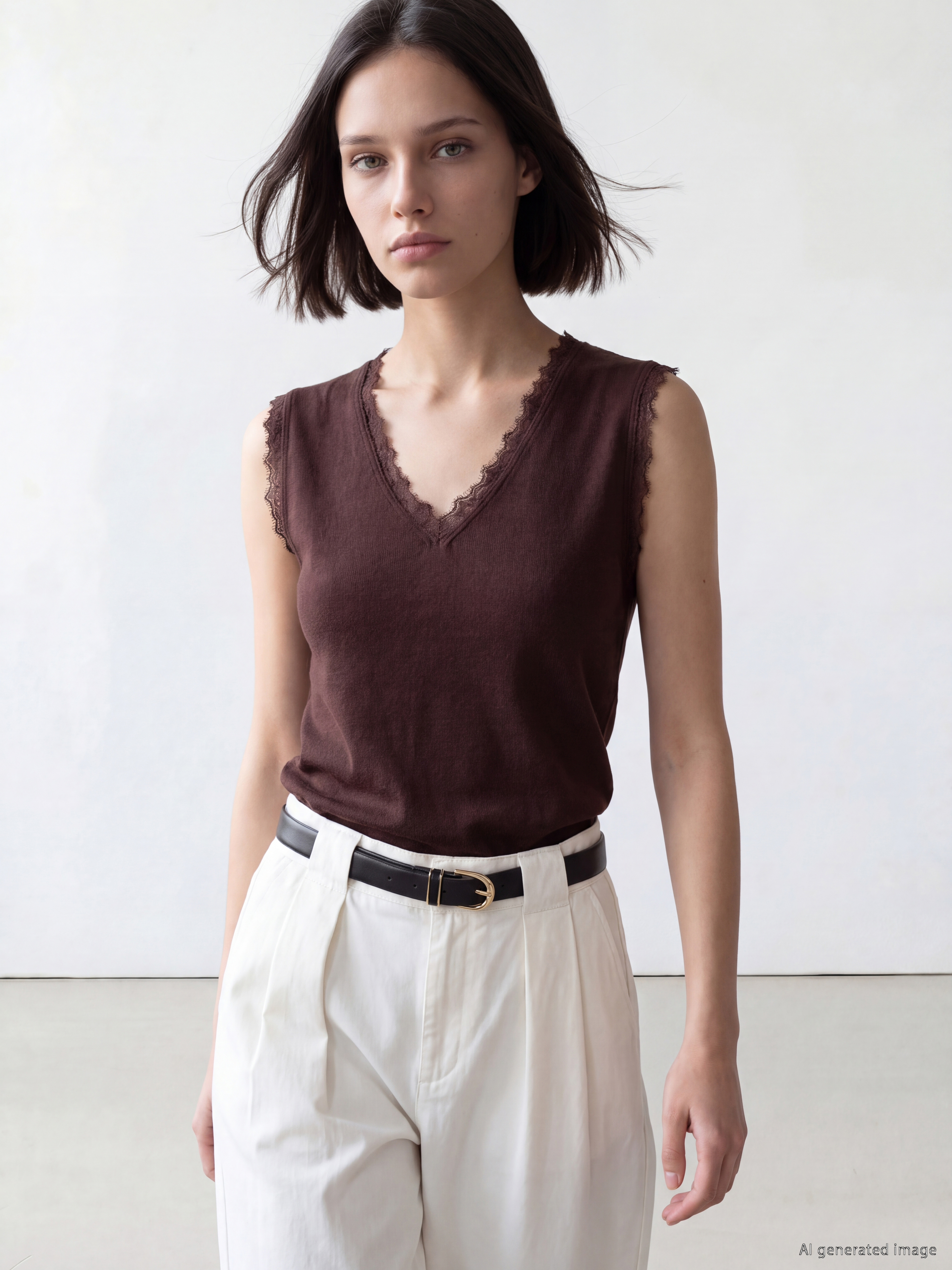LCW Comfort V Yaka Dantel Detaylı Kadın Süveter