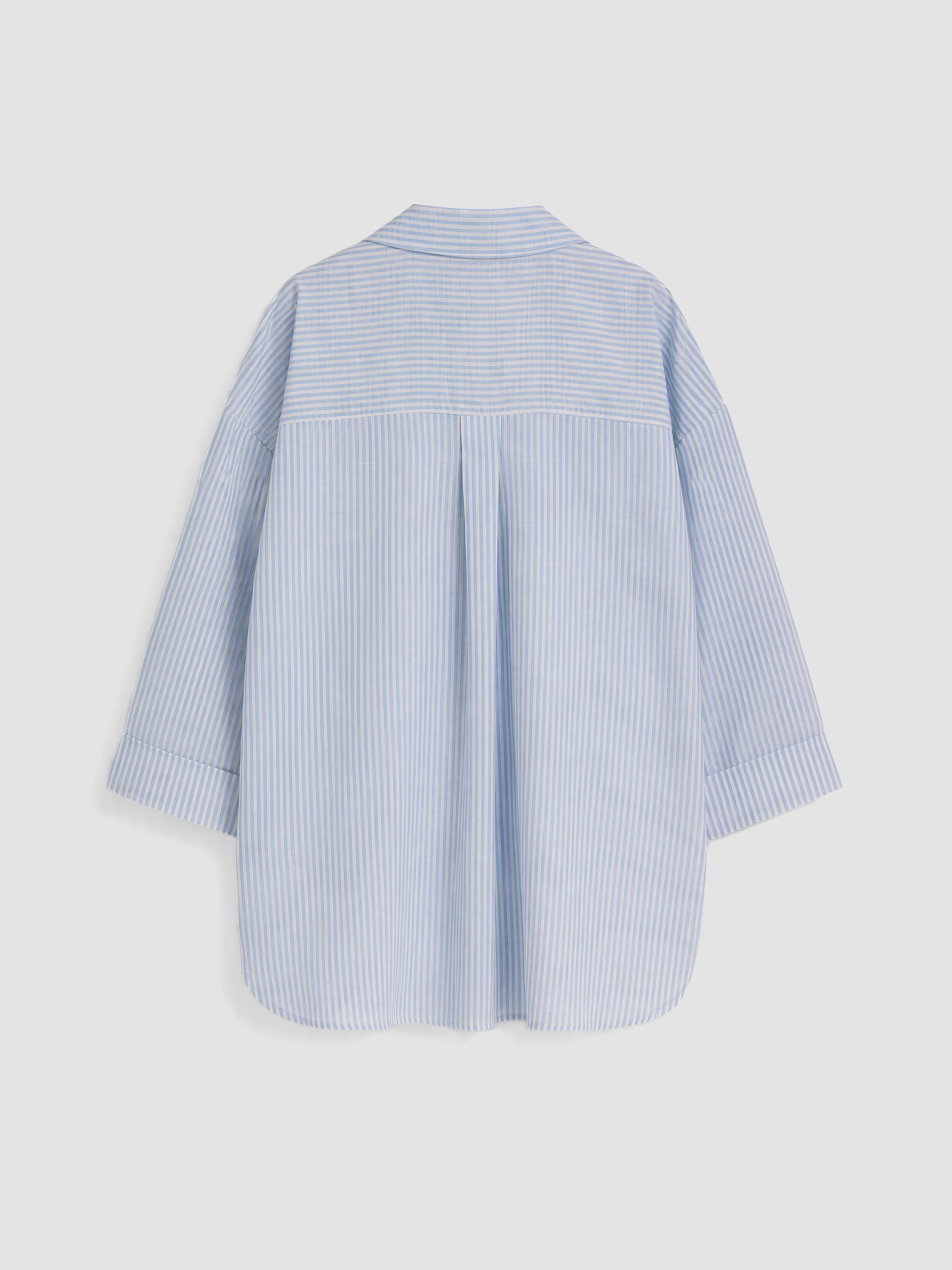 LCW Comfort Çizgili Oversize Kadın Gömlek görsel 7