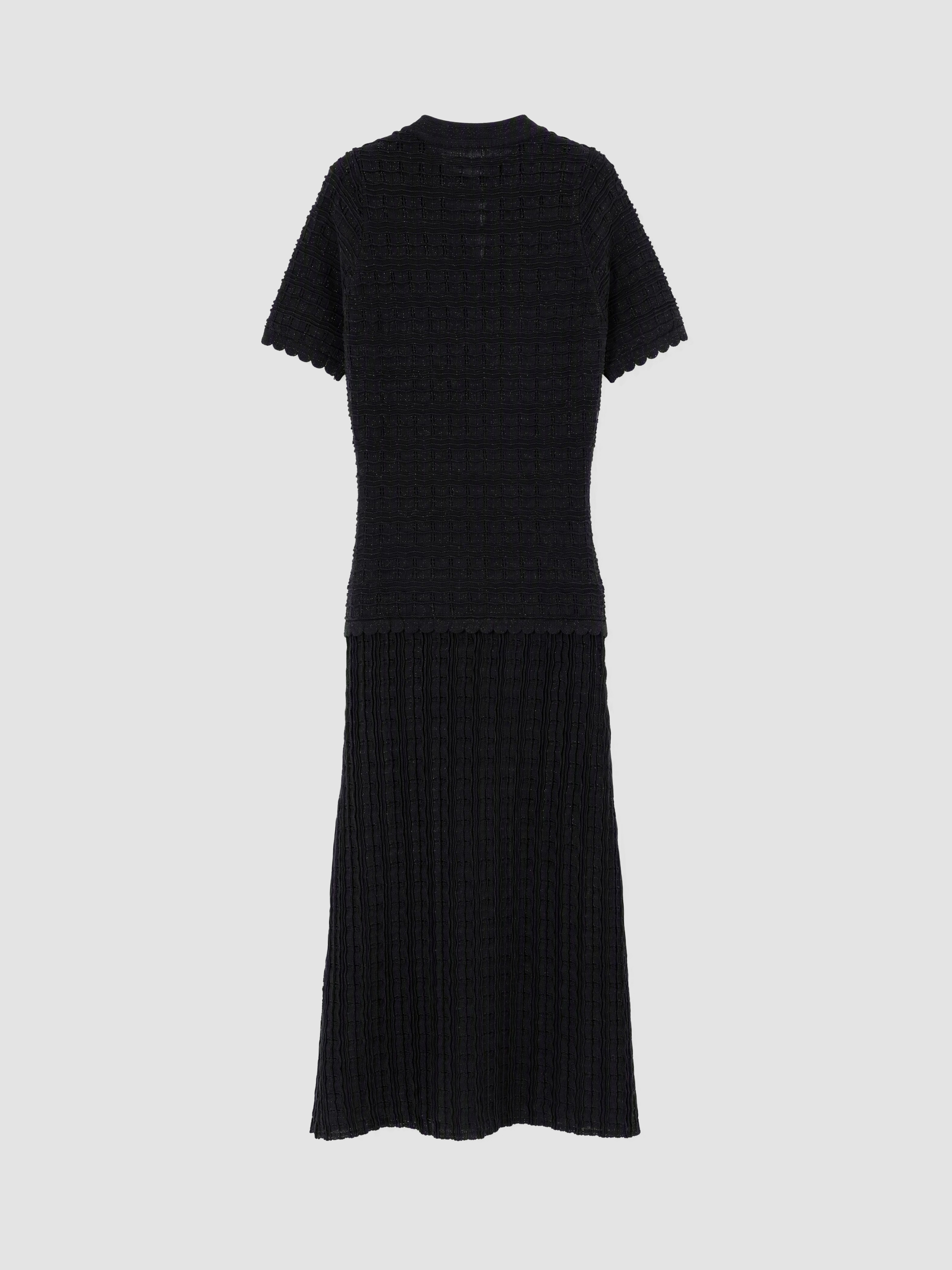 LCW Comfort Bisiklet Yaka Ajurlu Triko Elbise görsel 7