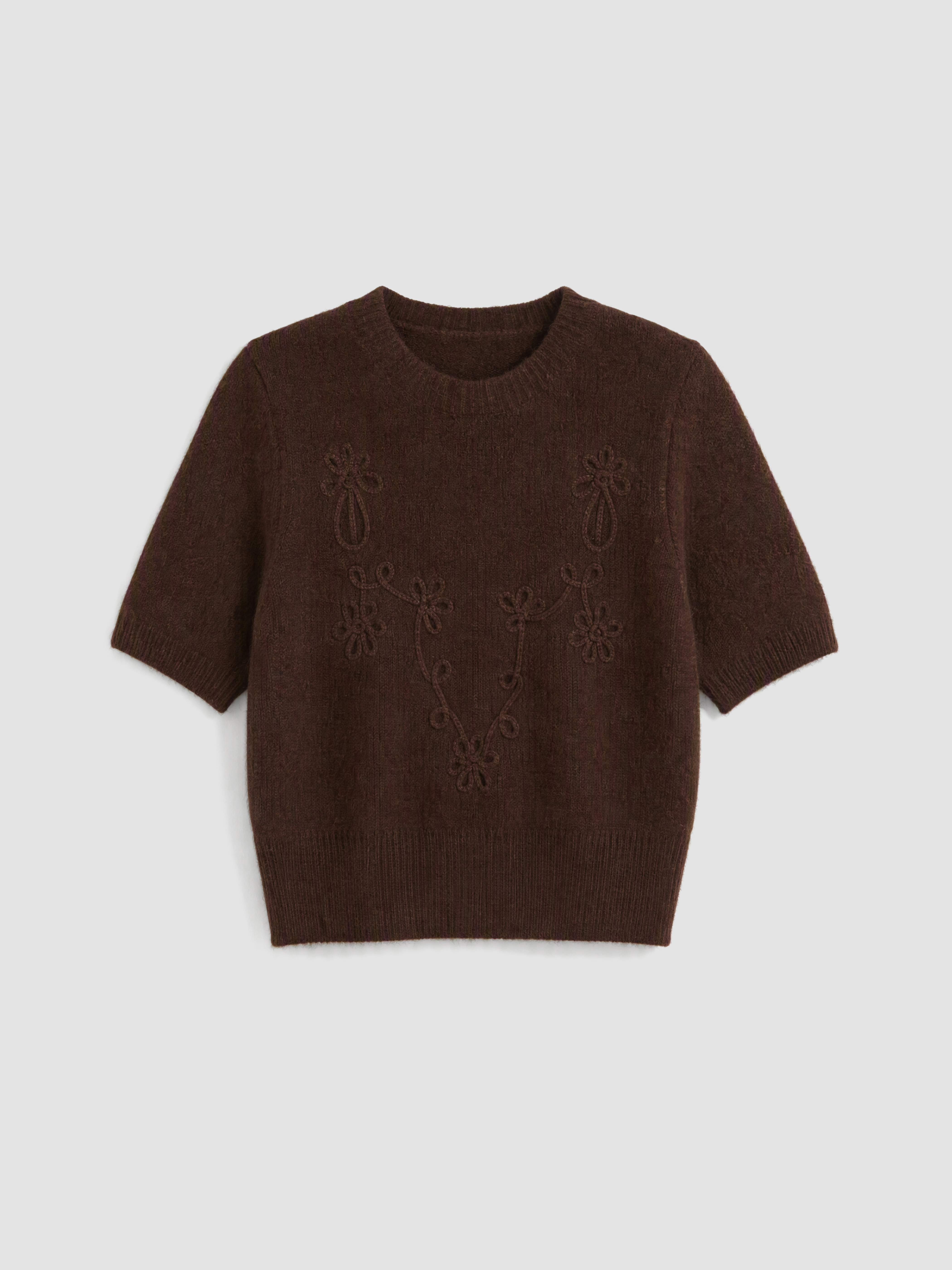 LCW Comfort Bisiklet Yaka Nakışlı Kadın Triko Kazak görsel 5