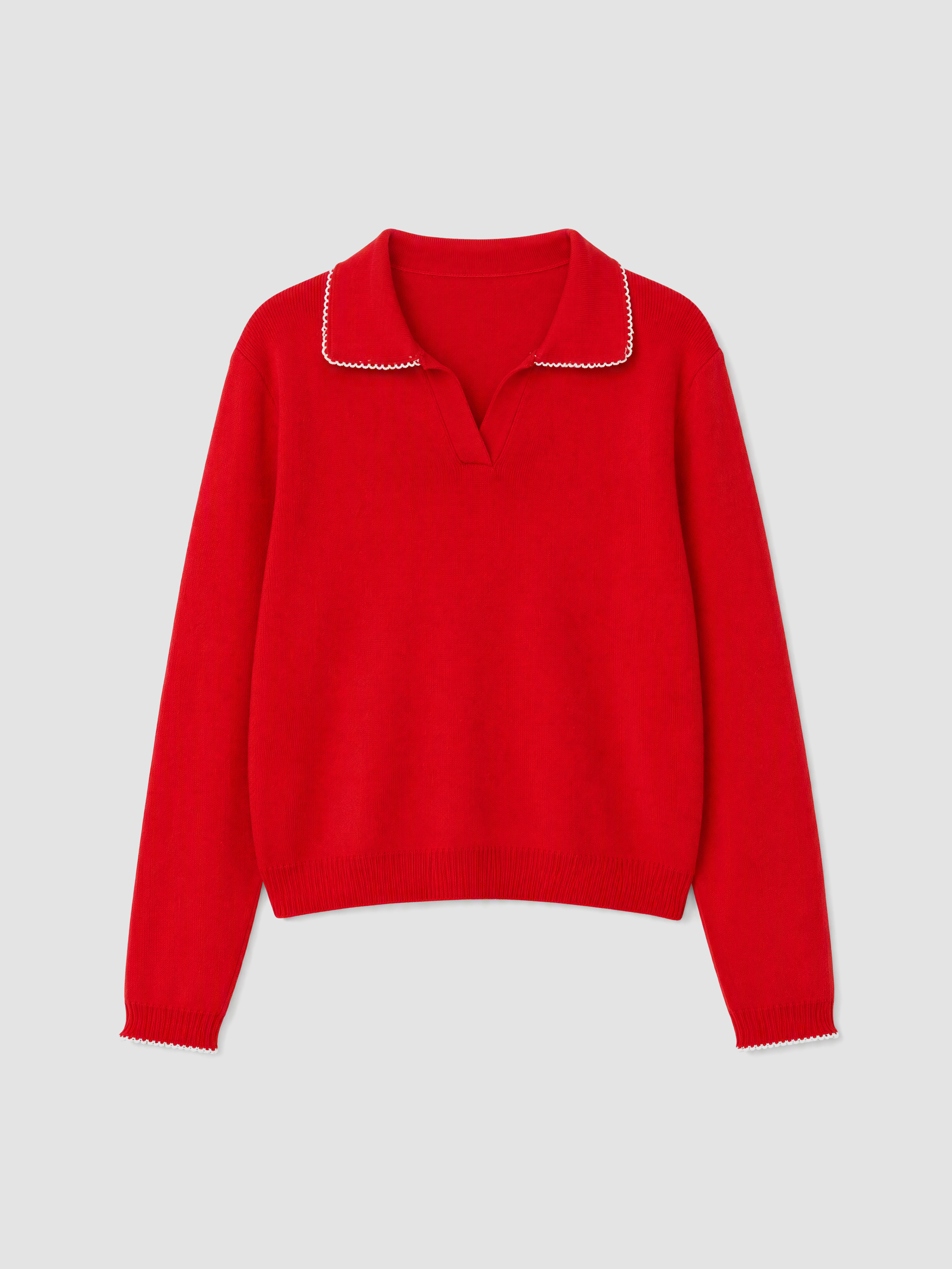 LCW Comfort Polo Yaka Kadın Triko Kazak görsel 5