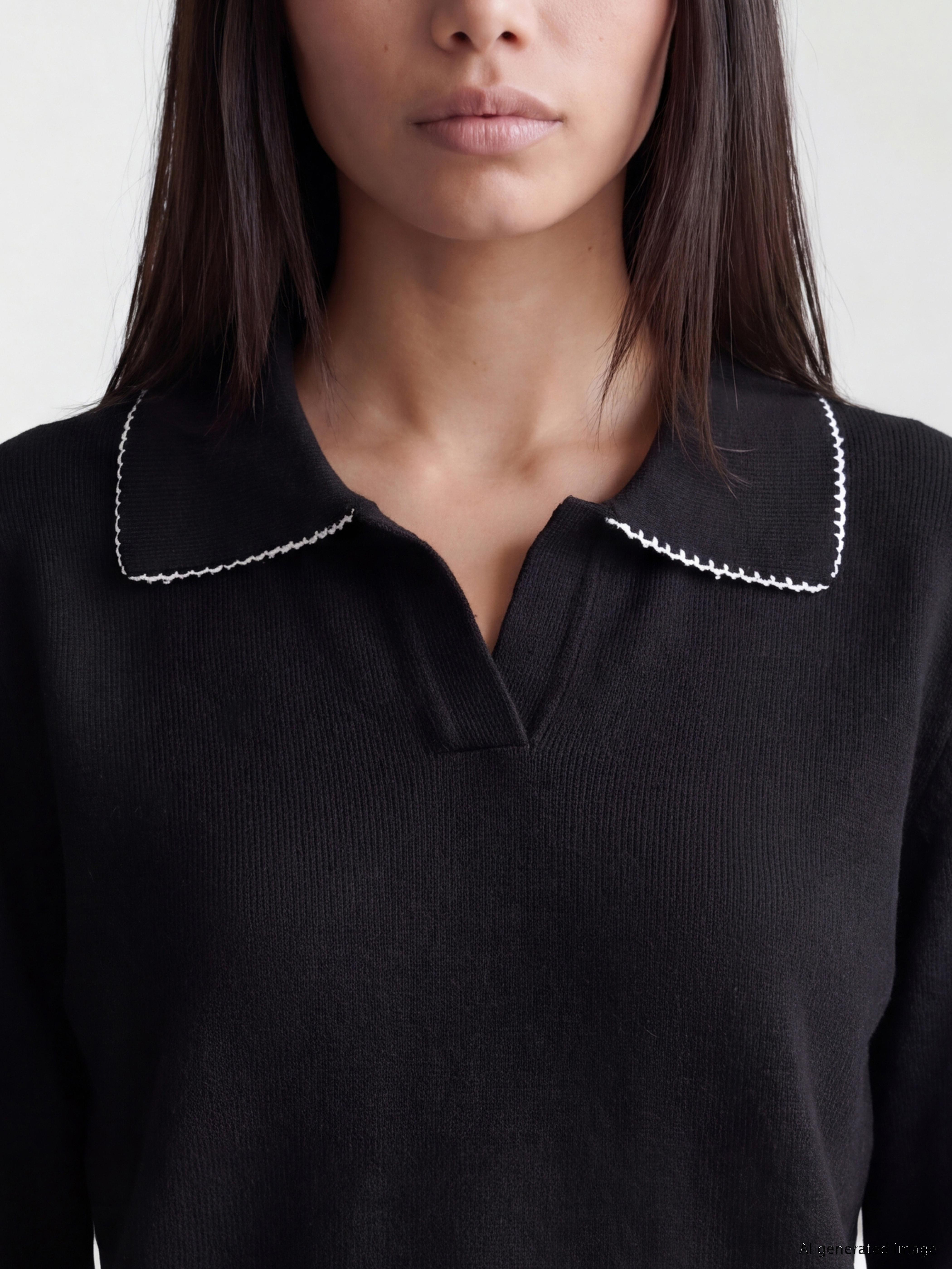 LCW Comfort Polo Yaka Kadın Triko Kazak görsel 3